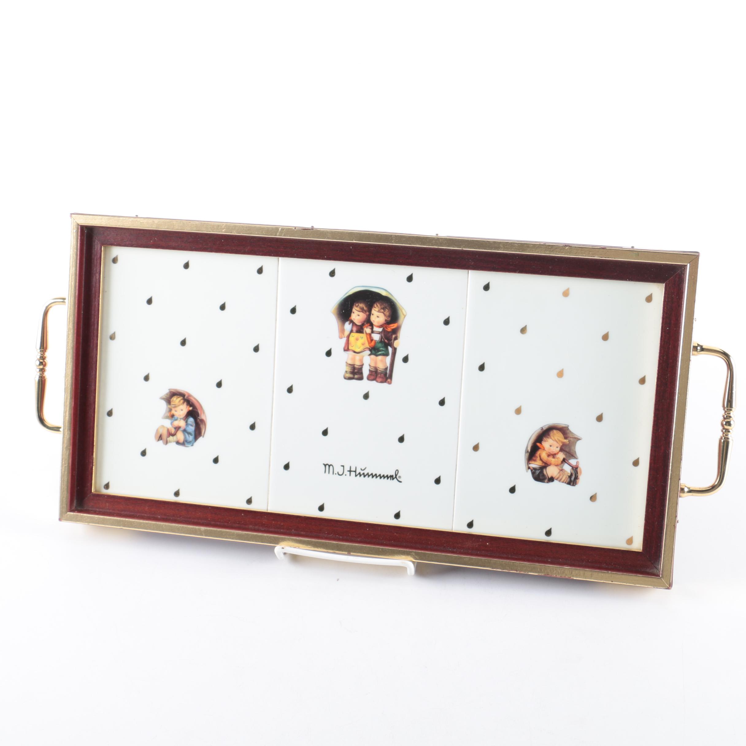 Hummel “Stormy Weather”, “Umbrella Boy” and “Umbrella Girl" Tray