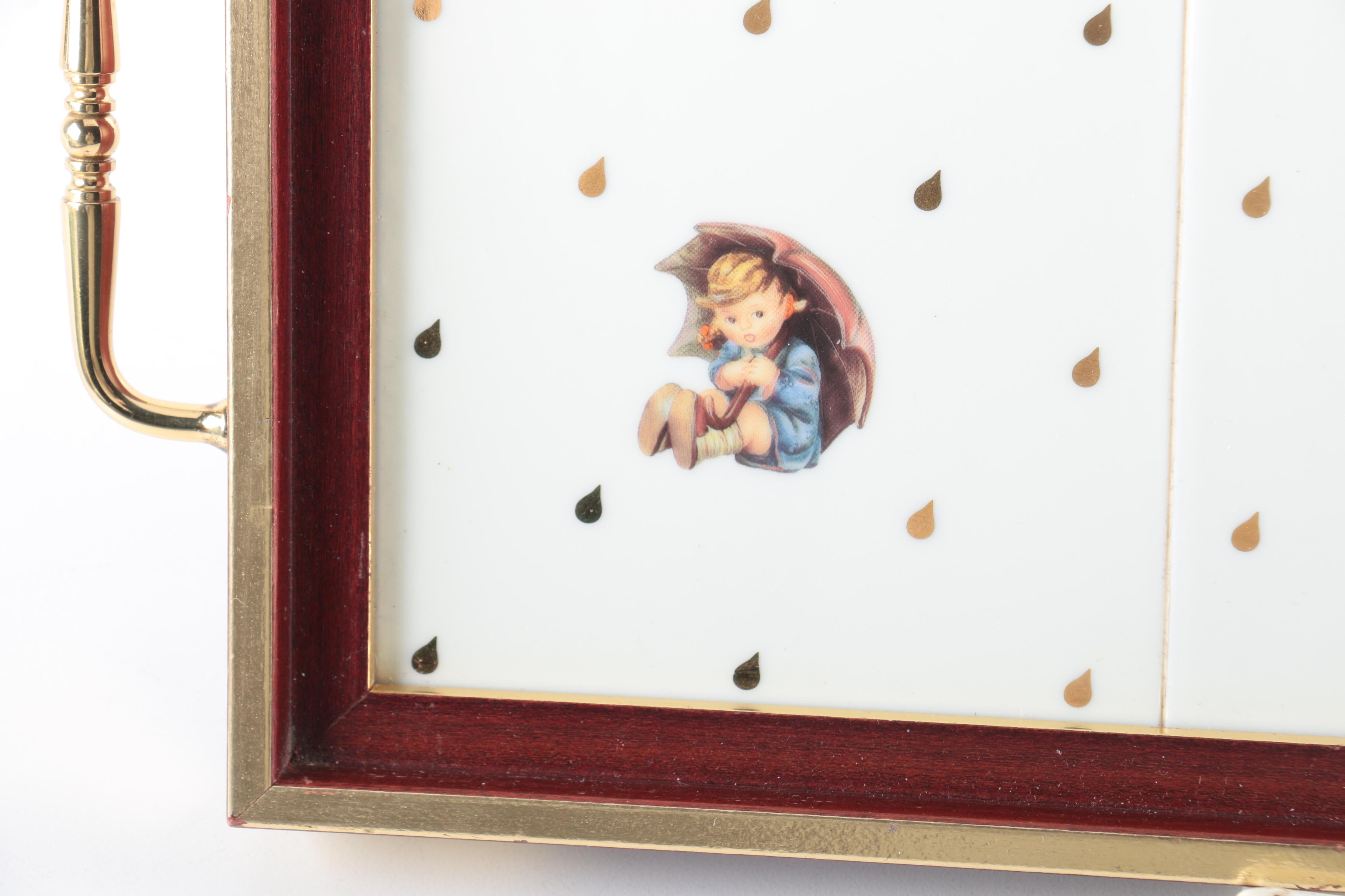 Hummel “Stormy Weather”, “Umbrella Boy” and “Umbrella Girl" Tray