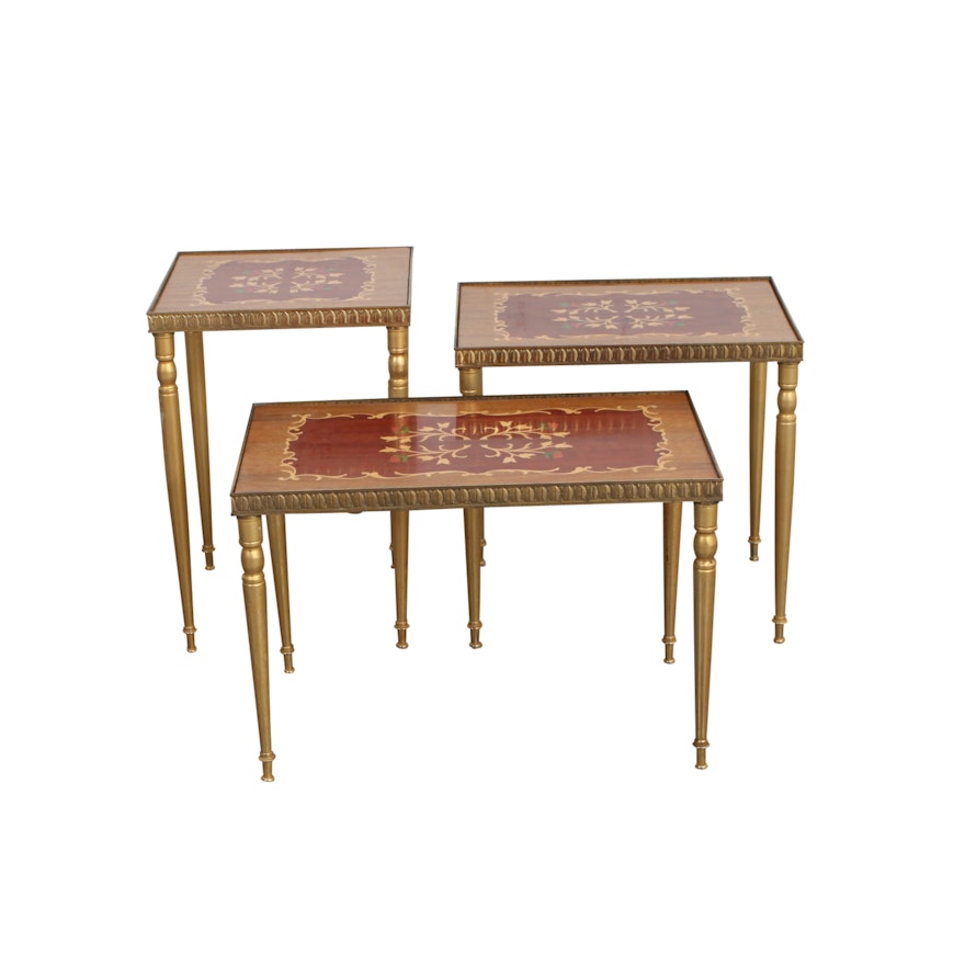 Three Italian Marquetry Inlaid Occasional Tables