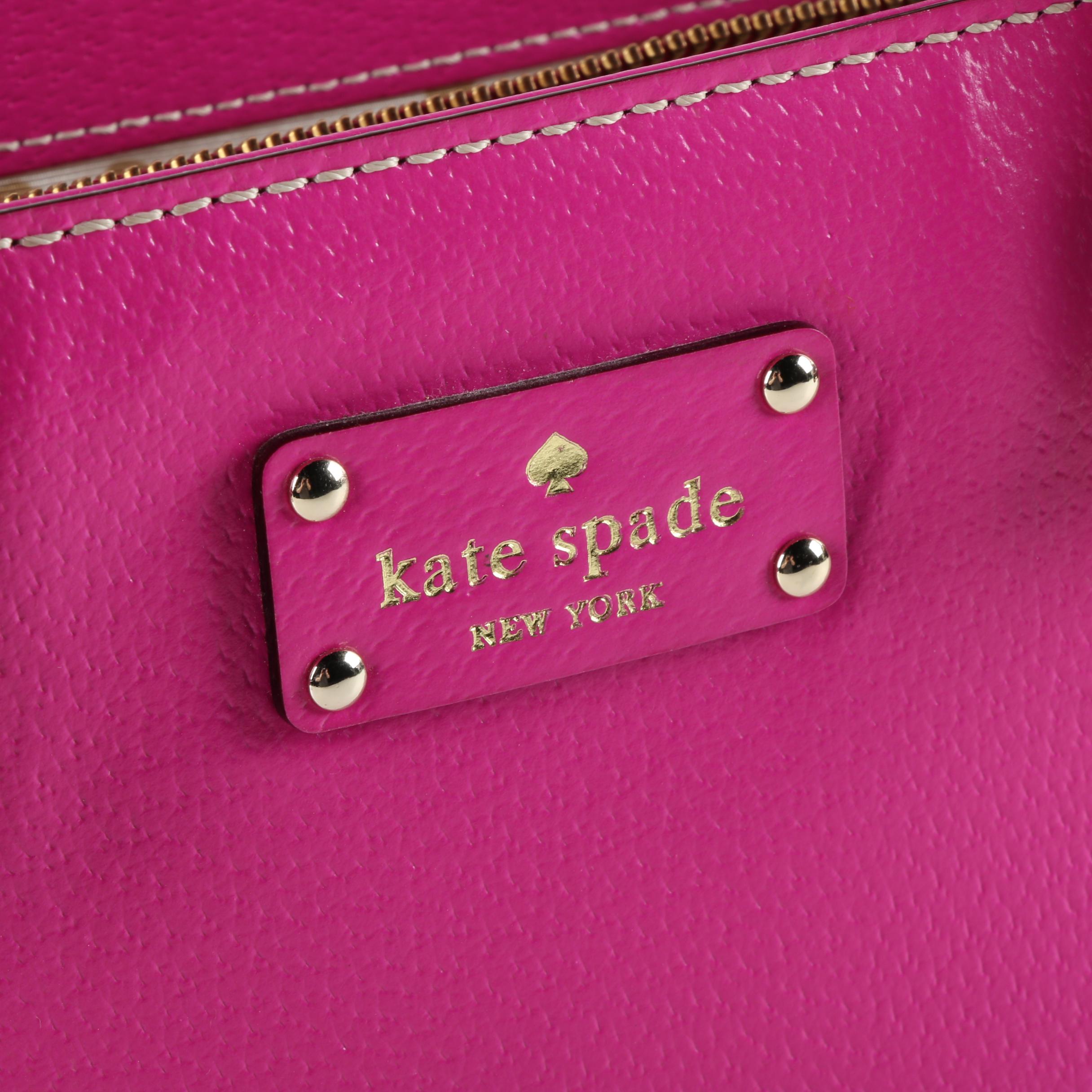 Kate Spade New York Hot Pink Leather Tote Bag