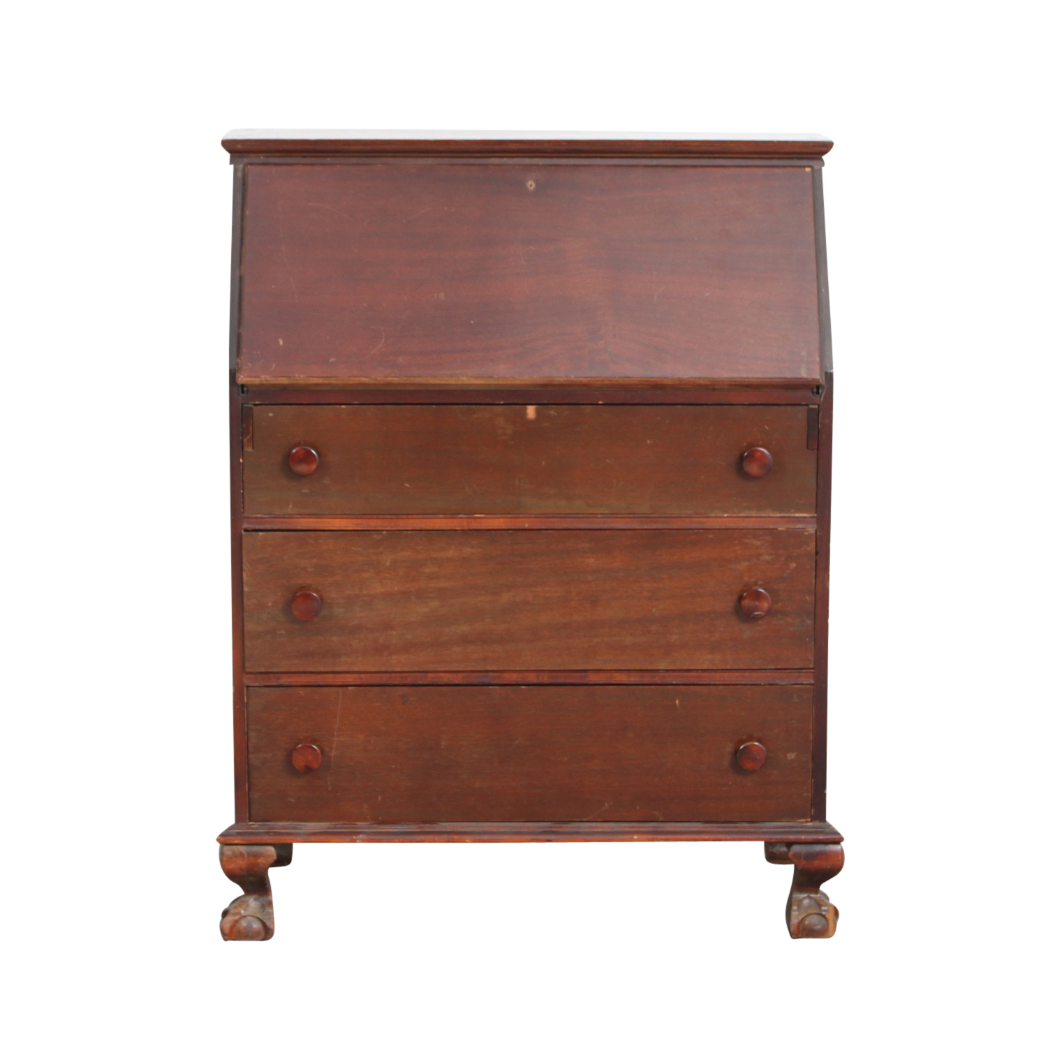 Vintage Chippendale Style Mahogany Slant-Front Desk