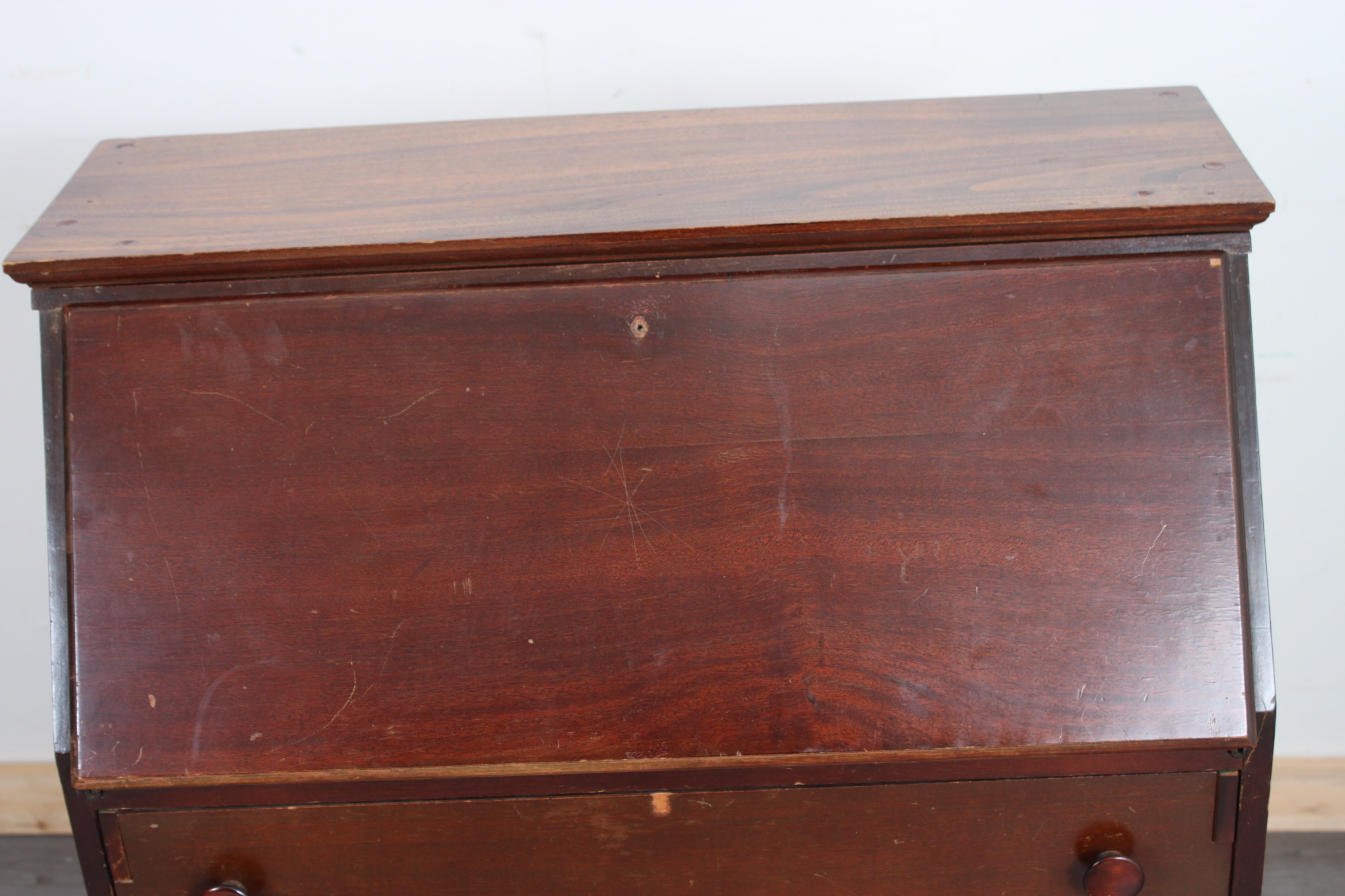 Vintage Chippendale Style Mahogany Slant-Front Desk