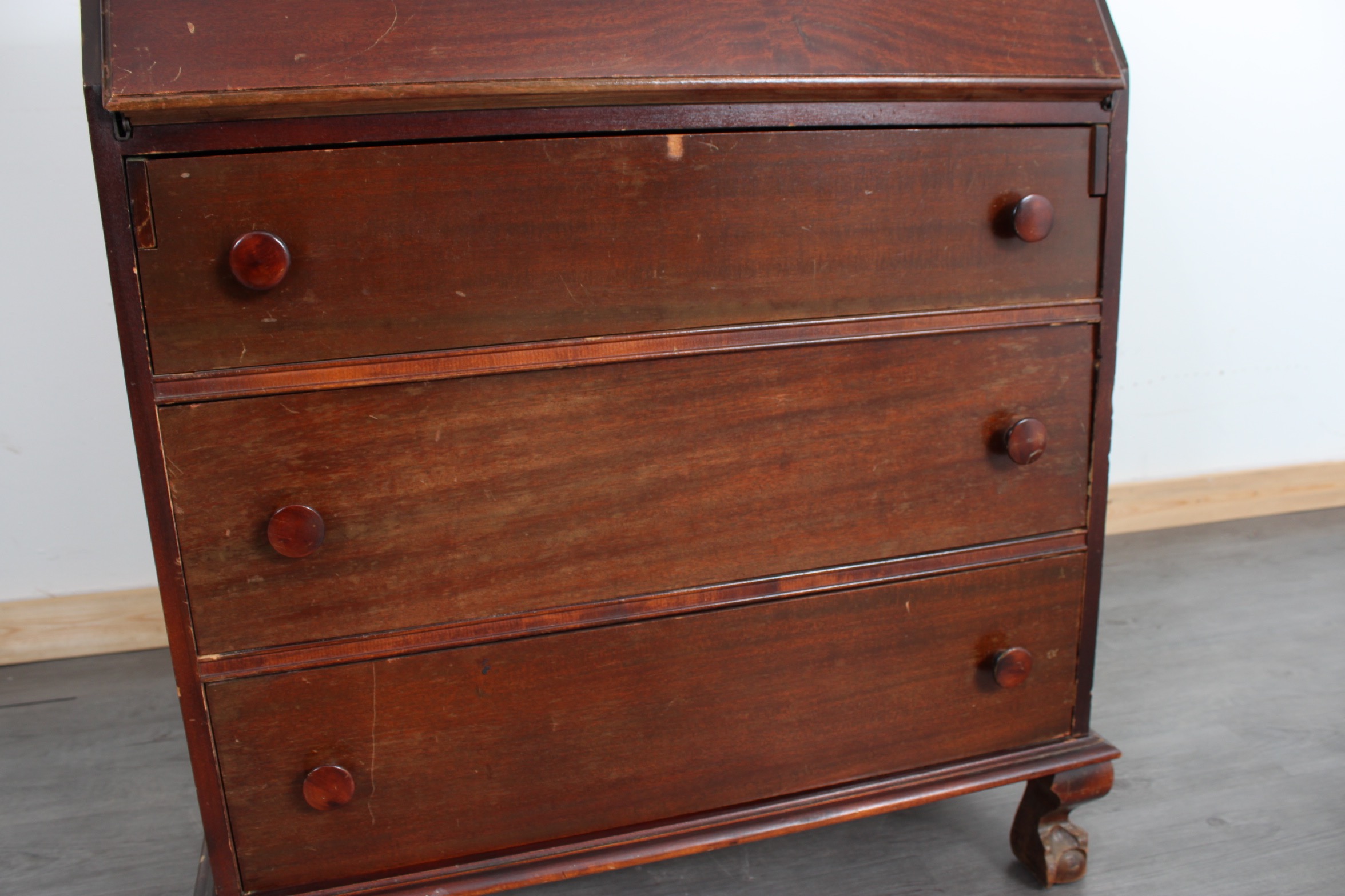 Vintage Chippendale Style Mahogany Slant-Front Desk