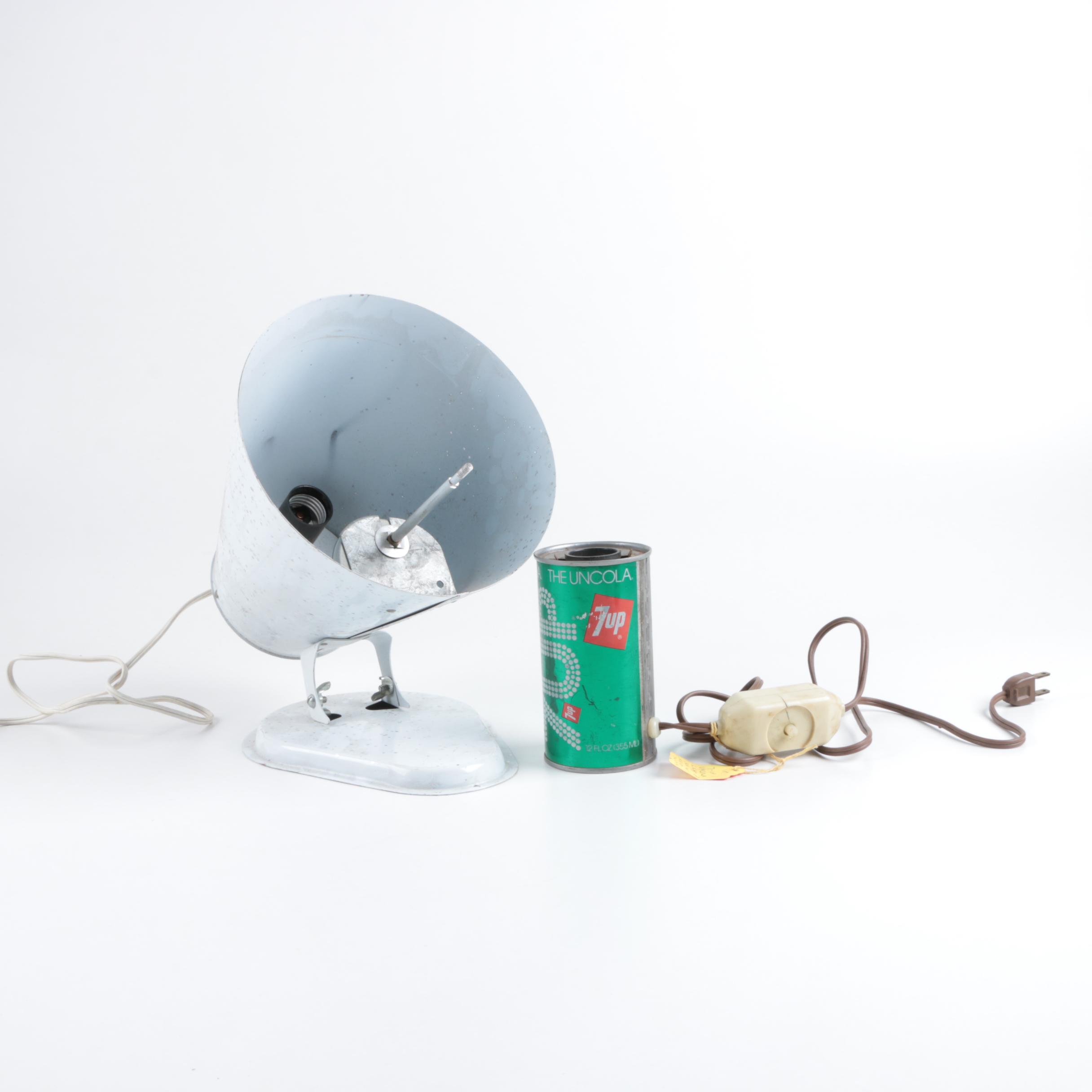 Vintage Wall Light and 7Up Table Lamp