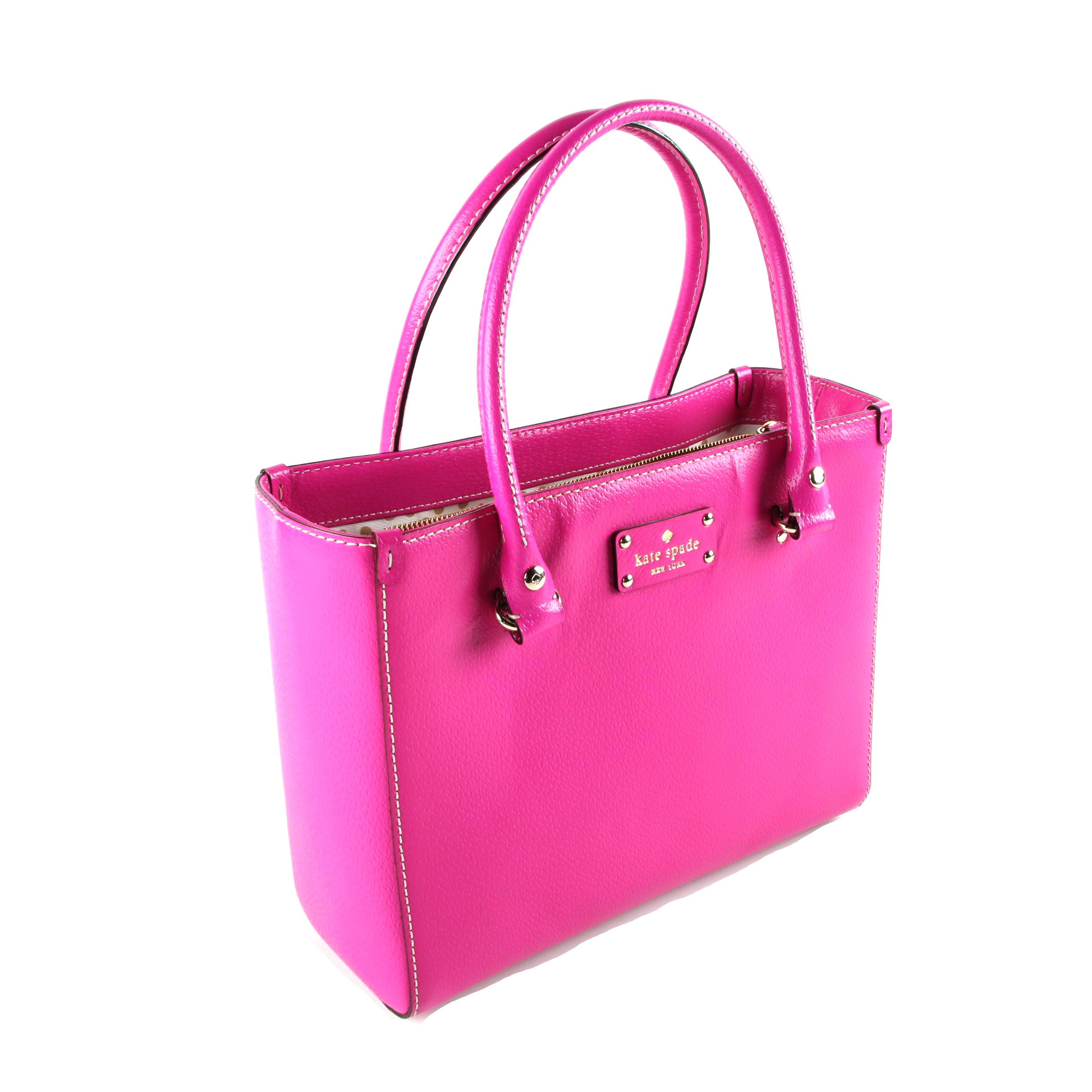 Kate Spade New York Hot Pink Leather Tote Bag