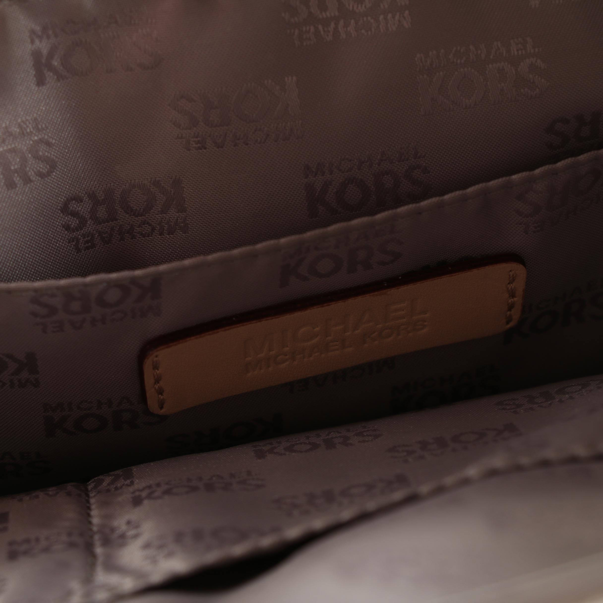 Michael by Michael Kors Silver Metallic Patent Leather Tote