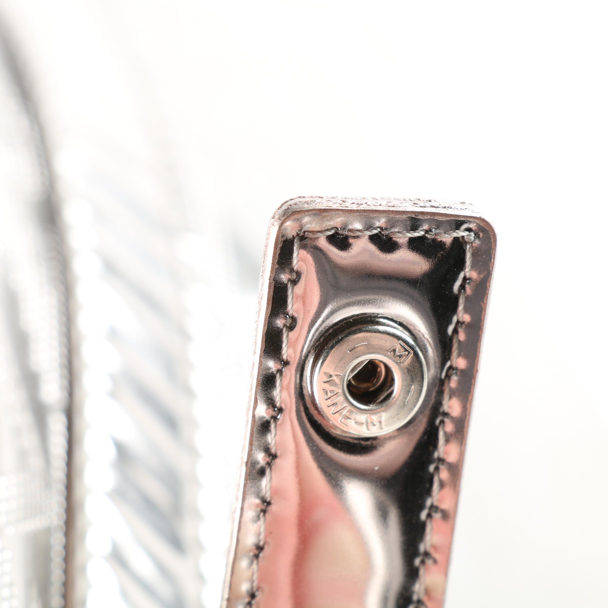 Michael by Michael Kors Silver Metallic Patent Leather Tote