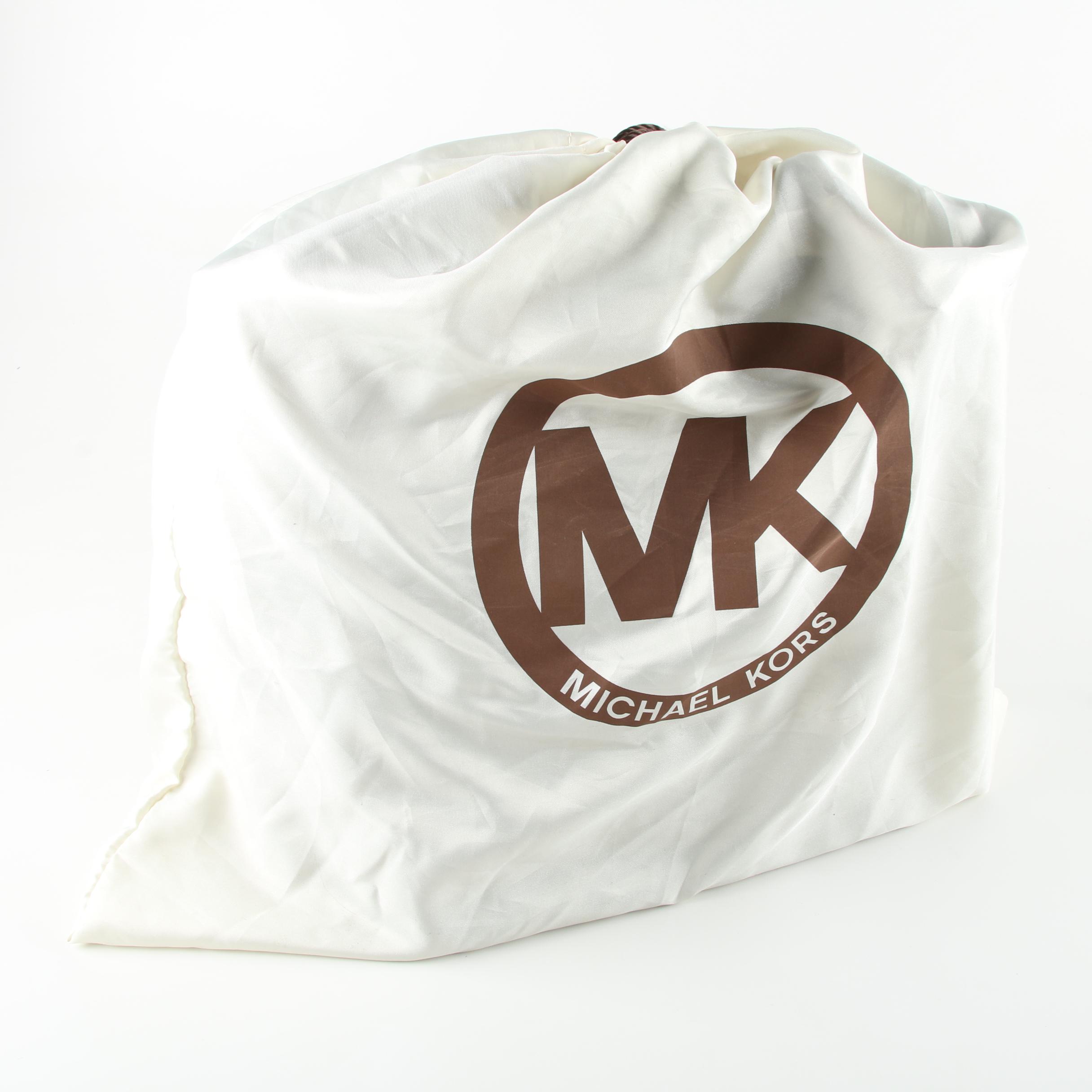 Michael by Michael Kors Silver Metallic Patent Leather Tote