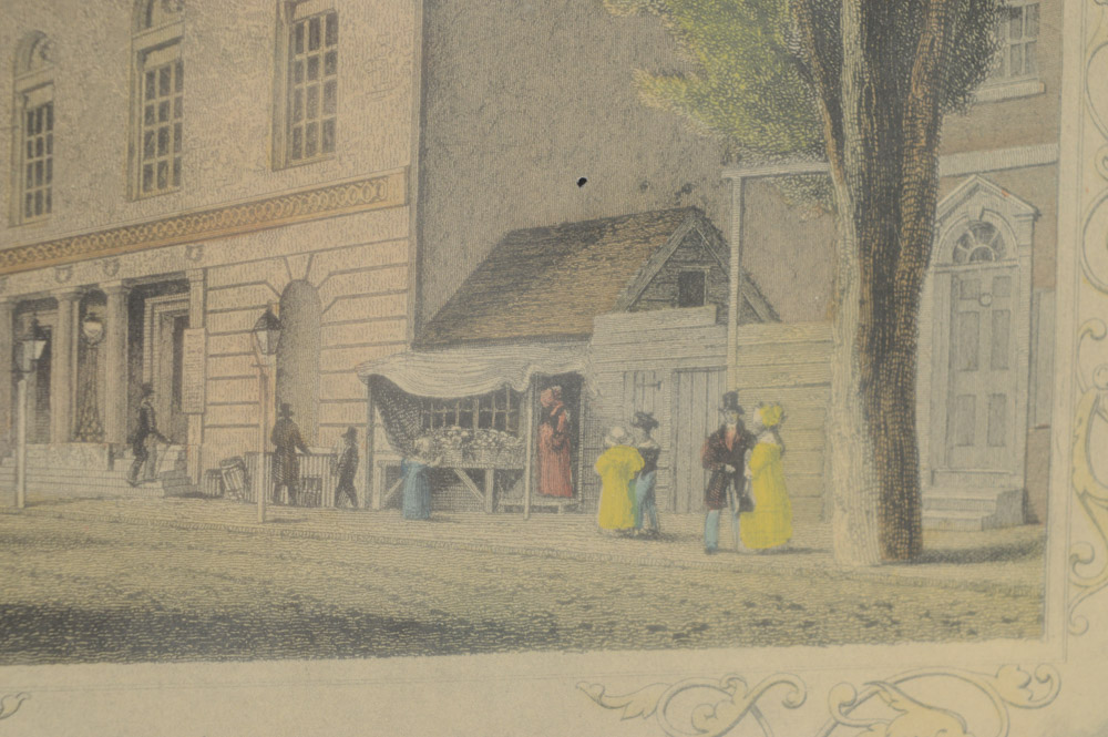 Hand-Colored Engraving "Theatre, Walnut Street, Philadelphia" After J & F Tallis