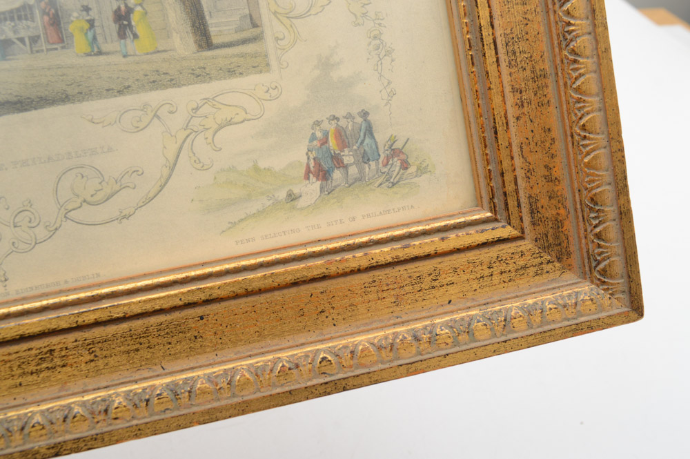 Hand-Colored Engraving "Theatre, Walnut Street, Philadelphia" After J & F Tallis