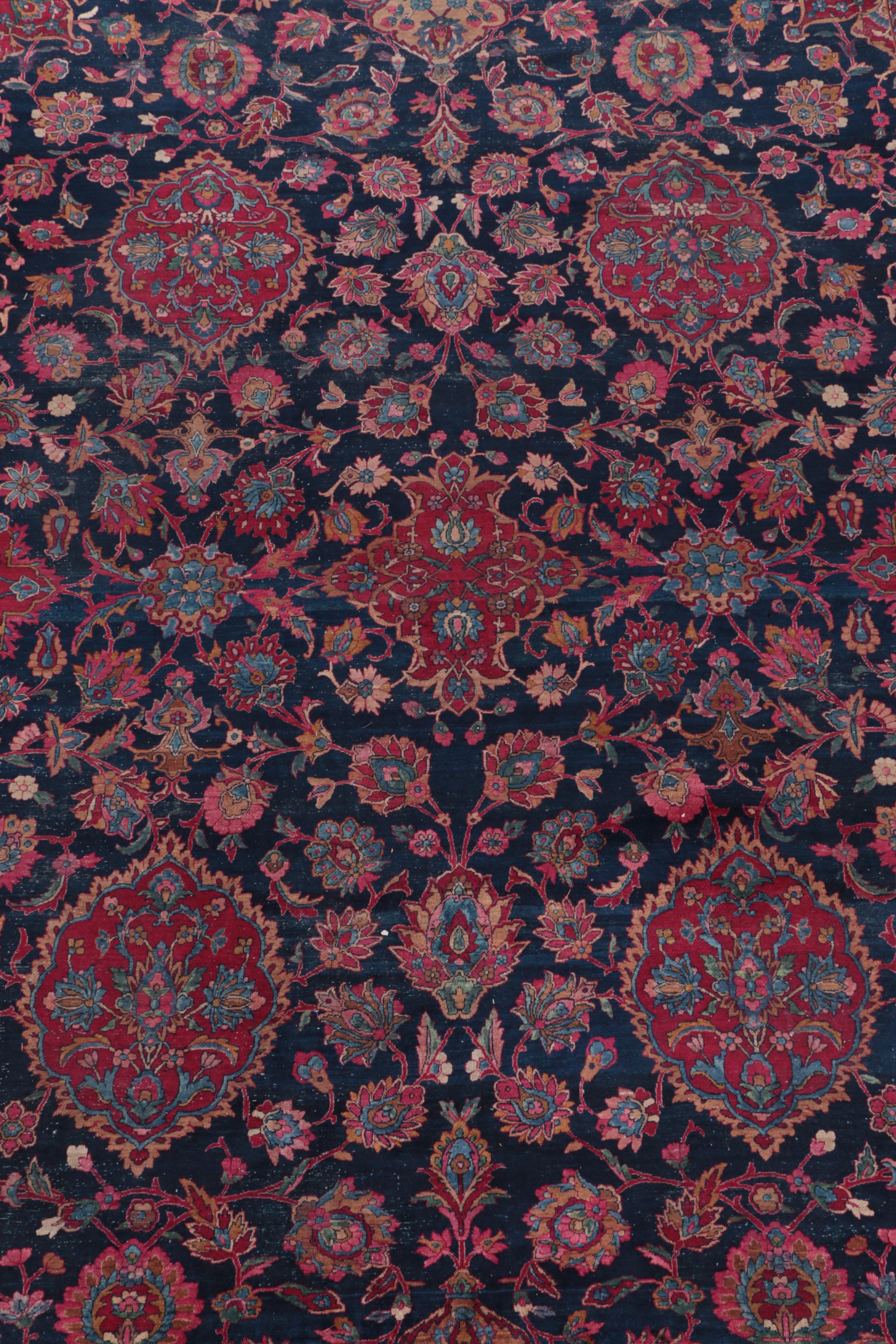 Large Antique Hand-Knotted Persian Area Rug