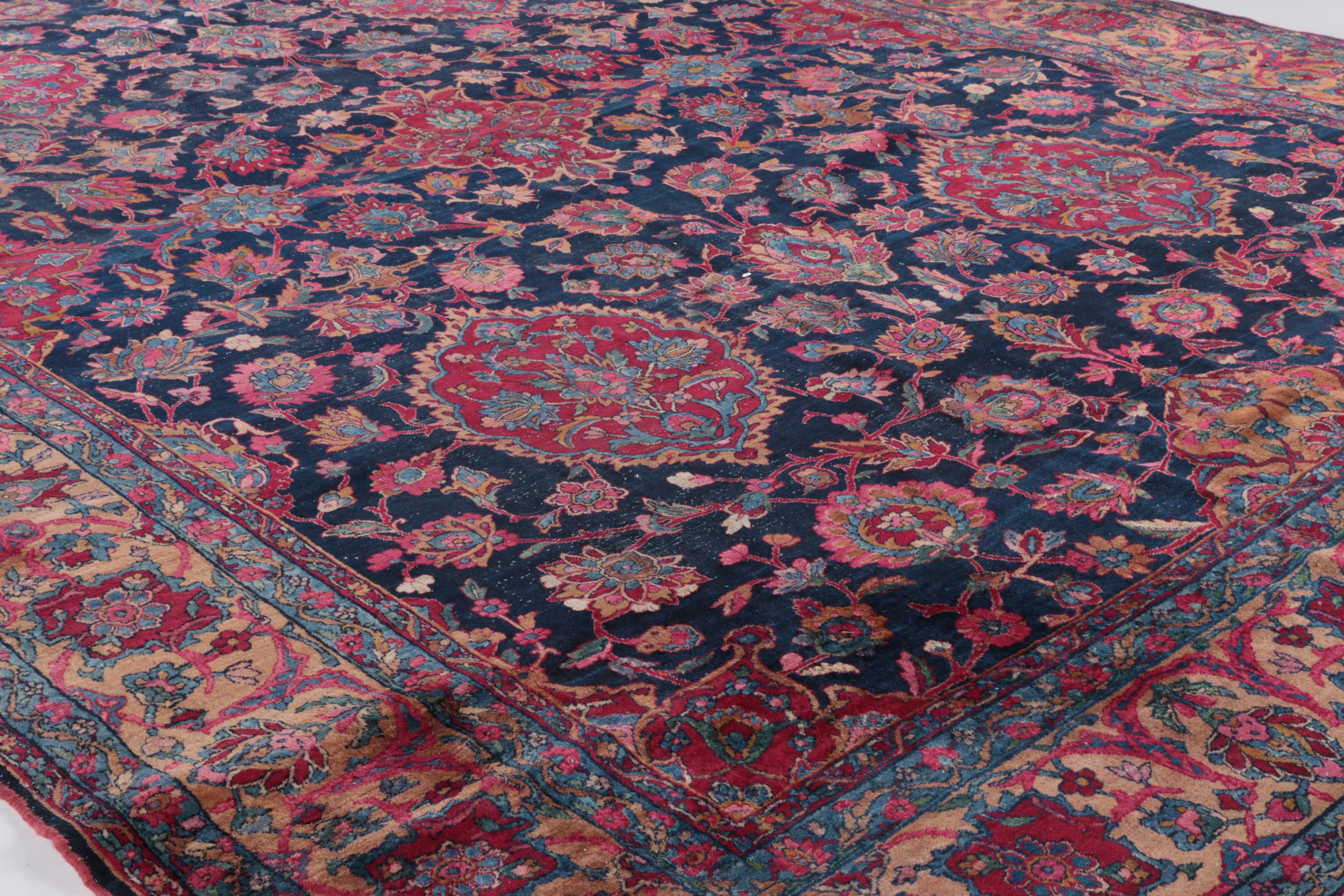 Large Antique Hand-Knotted Persian Area Rug