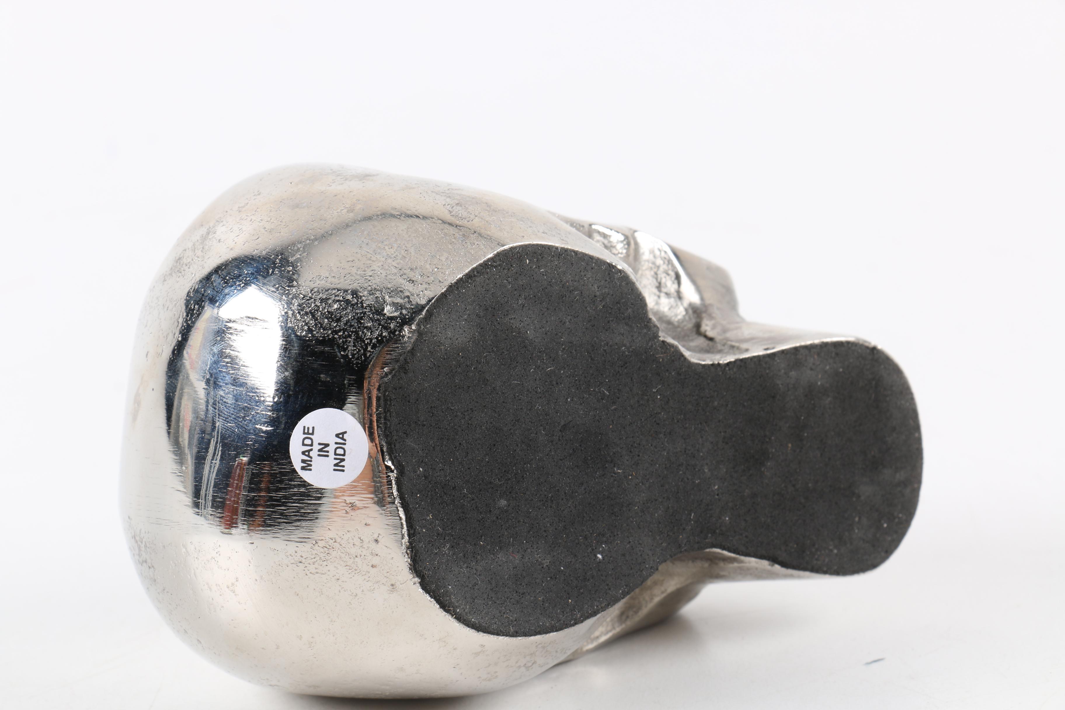 Nickle Plated Skull Figurine