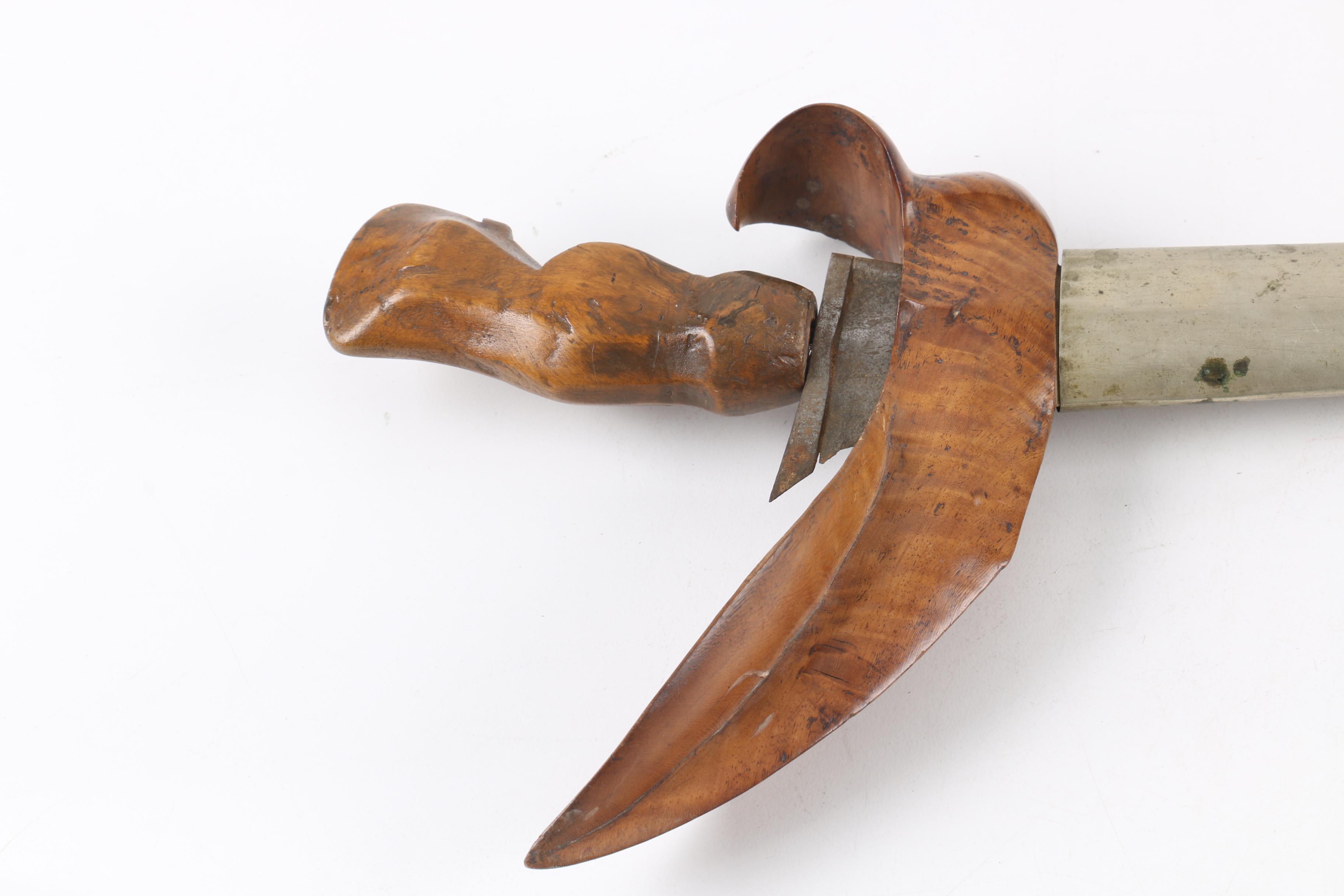 Indonesian Kris Dagger with Hand-Carved Scabbard