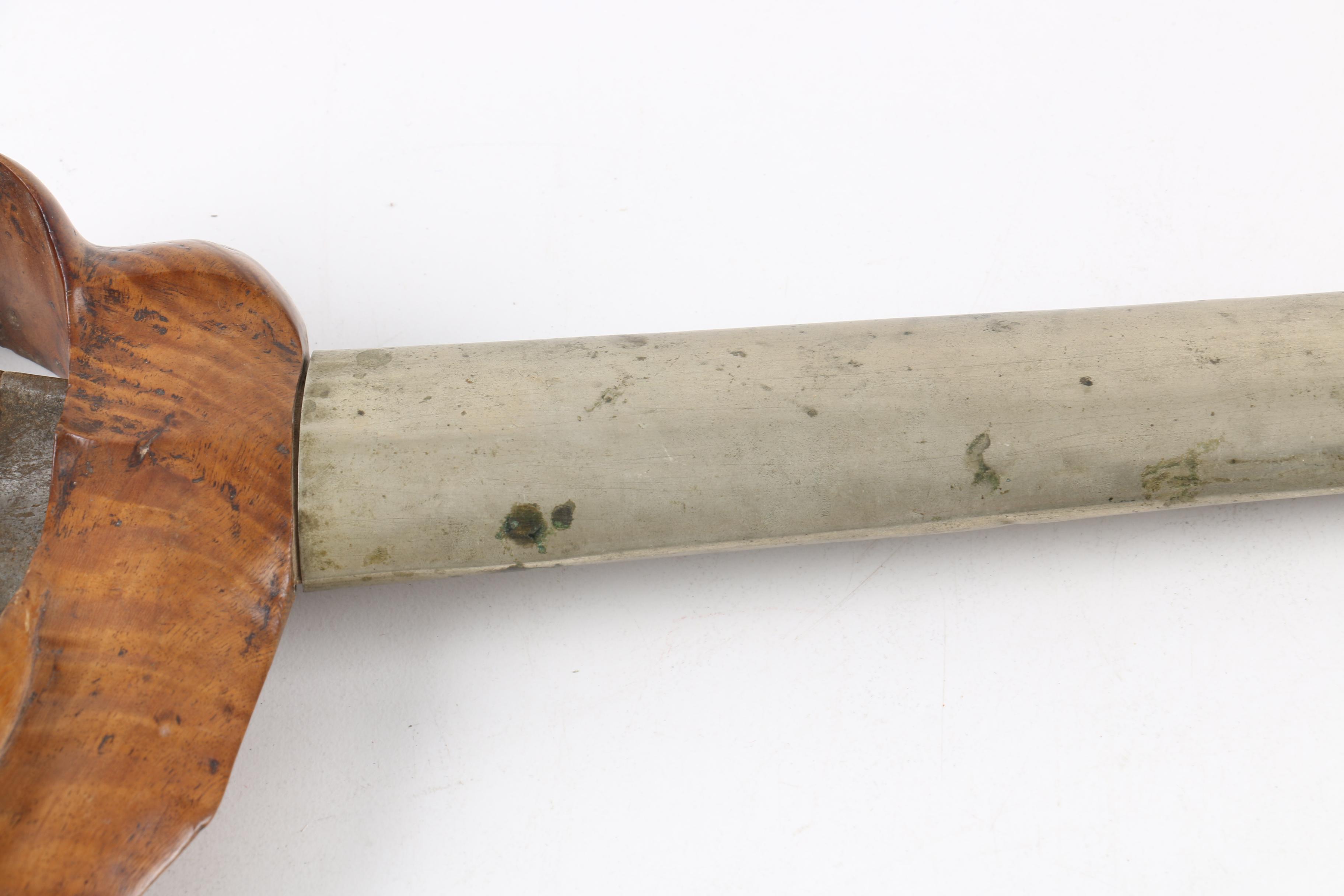 Indonesian Kris Dagger with Hand-Carved Scabbard