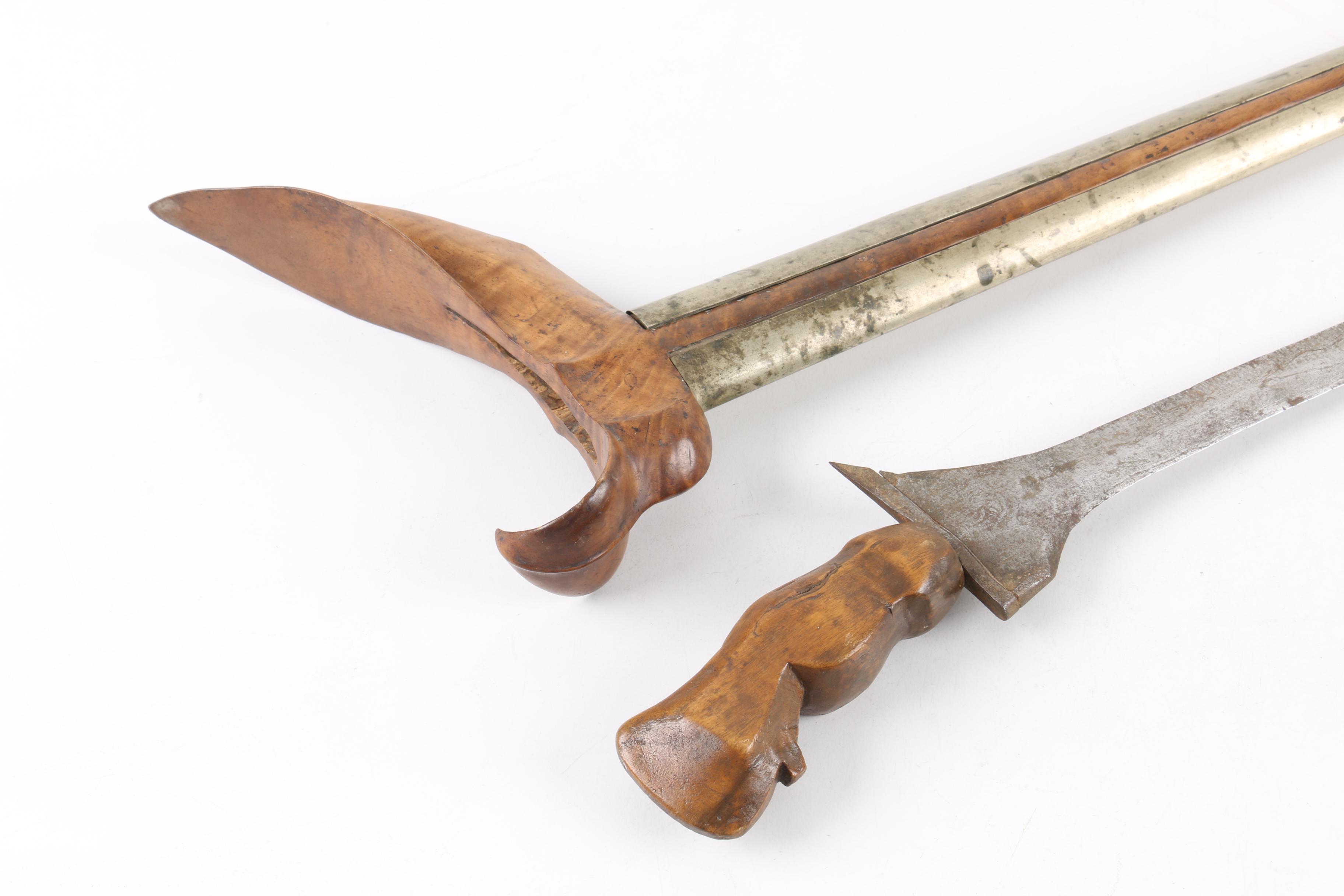 Indonesian Kris Dagger with Hand-Carved Scabbard