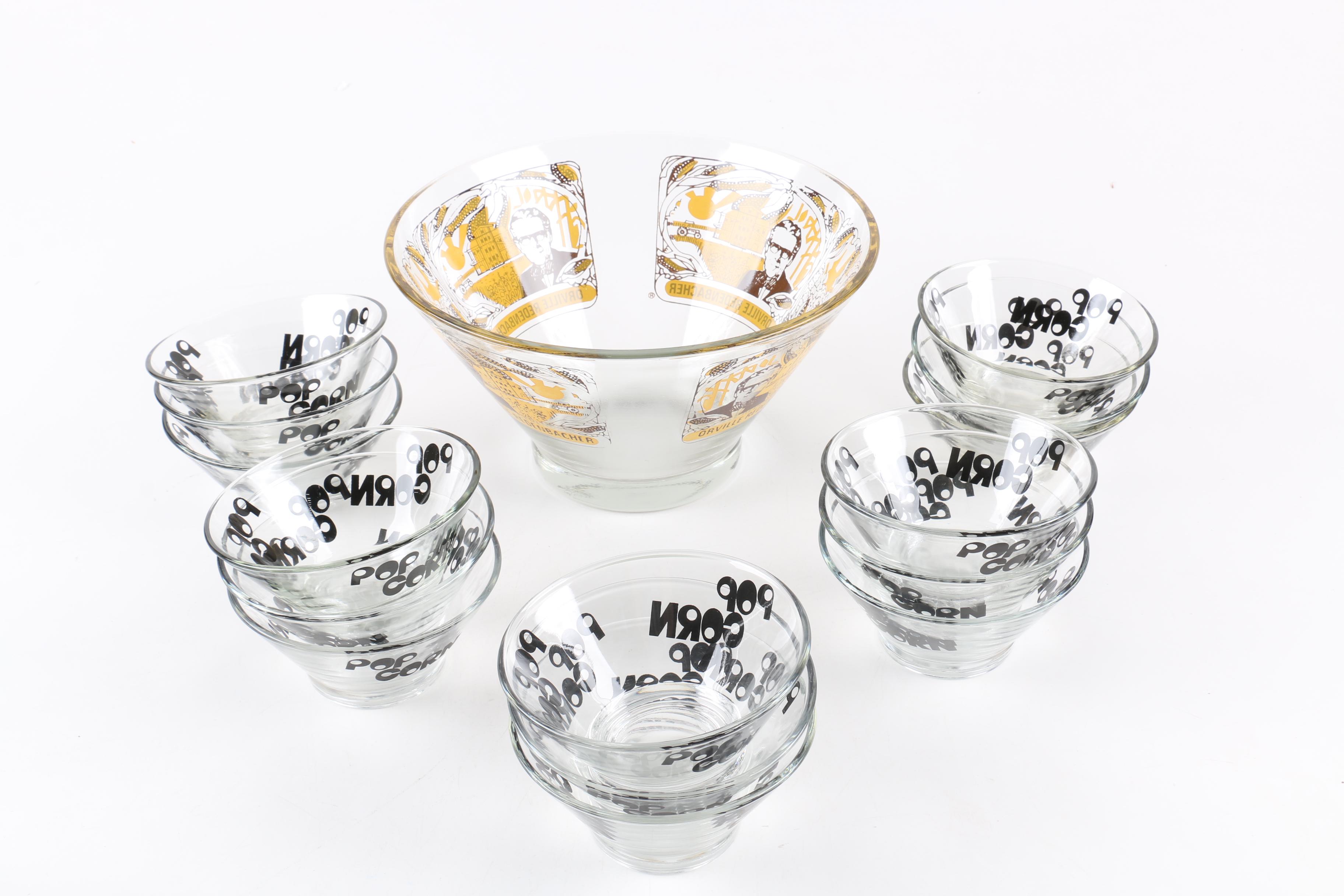 Orville Redenbacher Popcorn Bowl and Small Popcorn Dishes