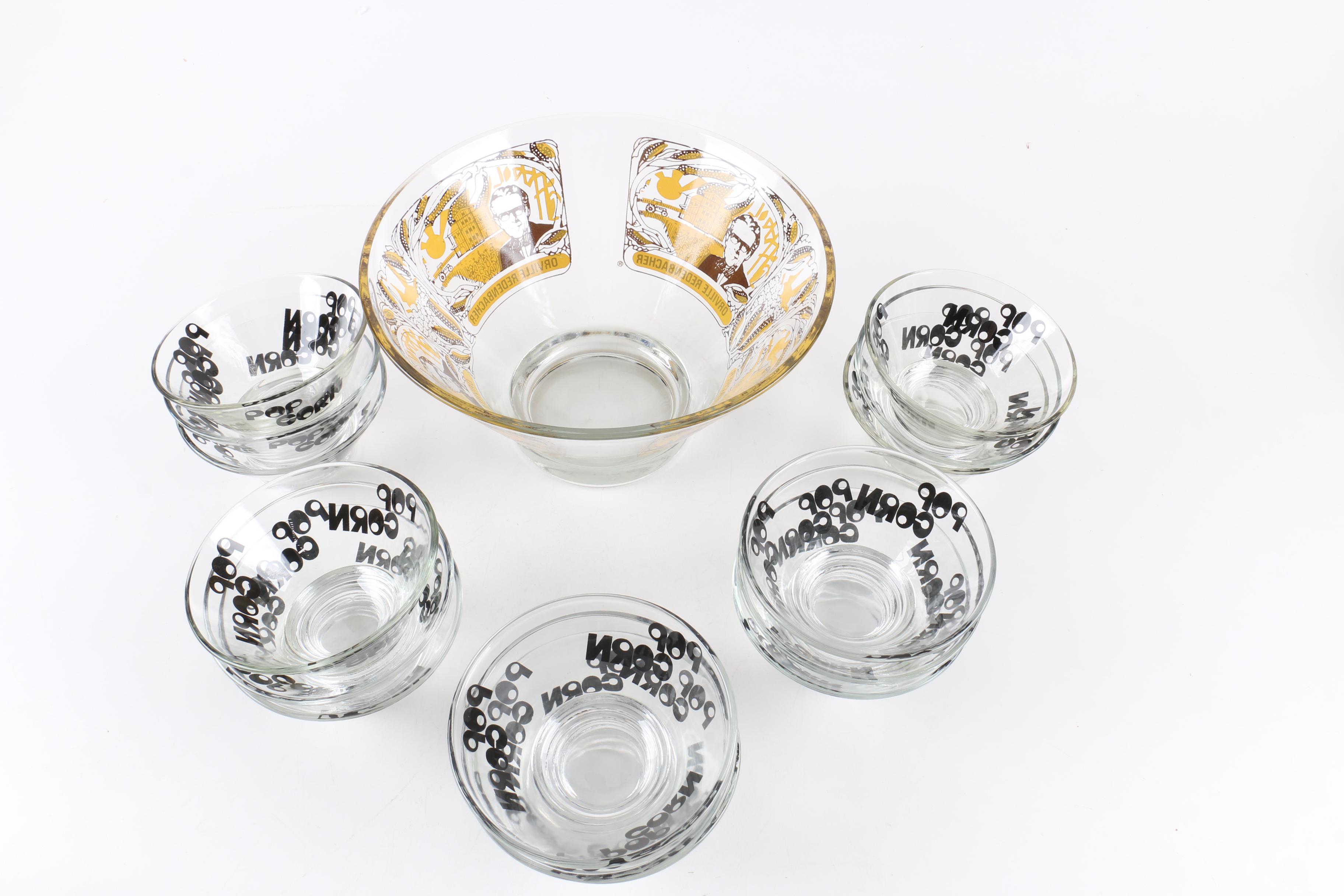 Orville Redenbacher Popcorn Bowl and Small Popcorn Dishes