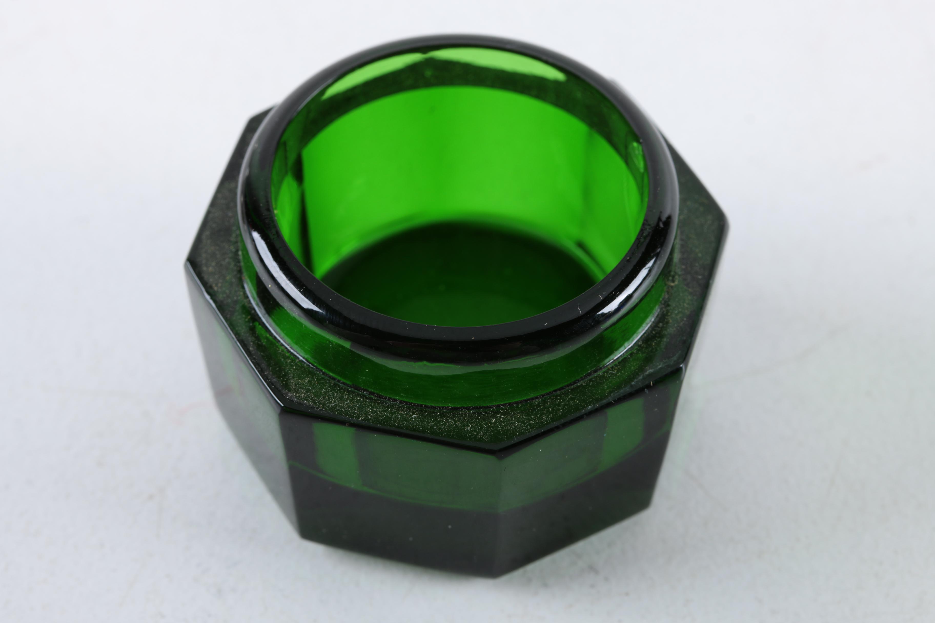 Collection of Crystal and Glass Vanity Jars with Sterling Silver Lids