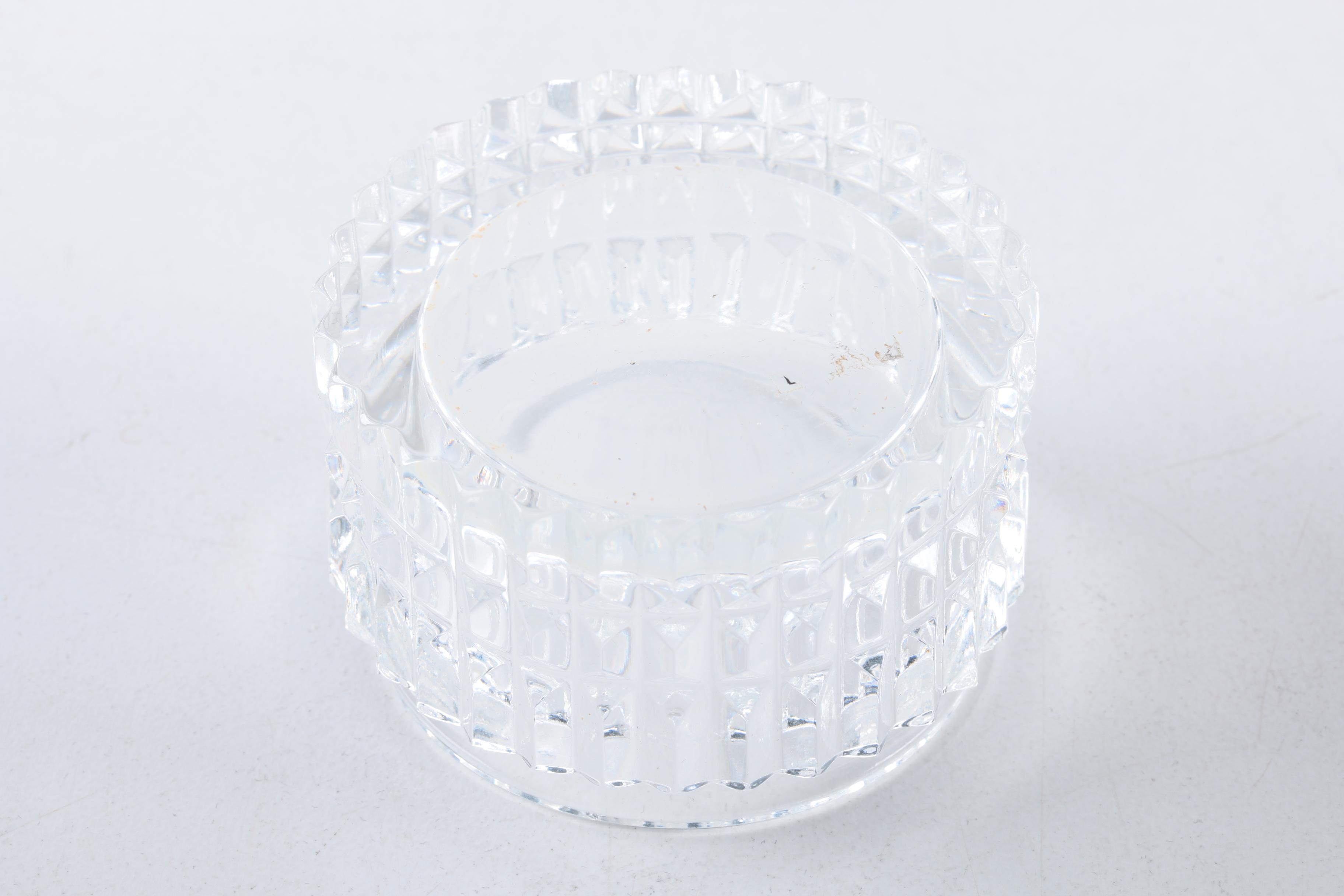 Collection of Crystal and Glass Vanity Jars with Sterling Silver Lids