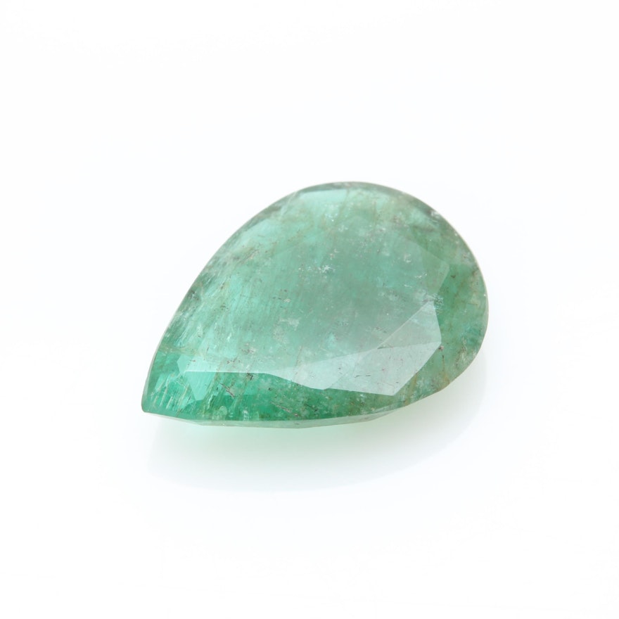 Loose 5.13 CT Pear Faceted Emerald
