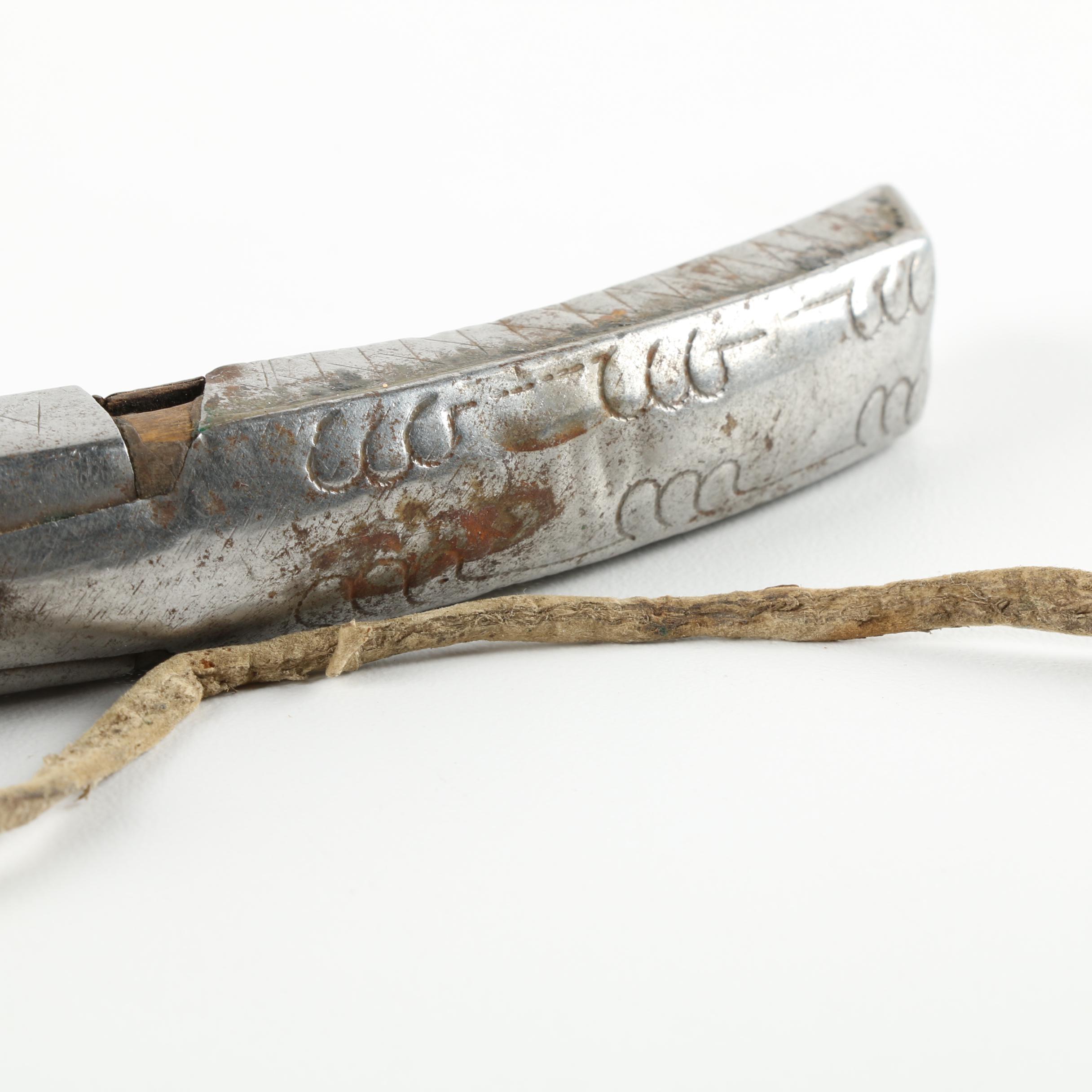 Vintage Tibetan Bone Handle Knife with Sheath