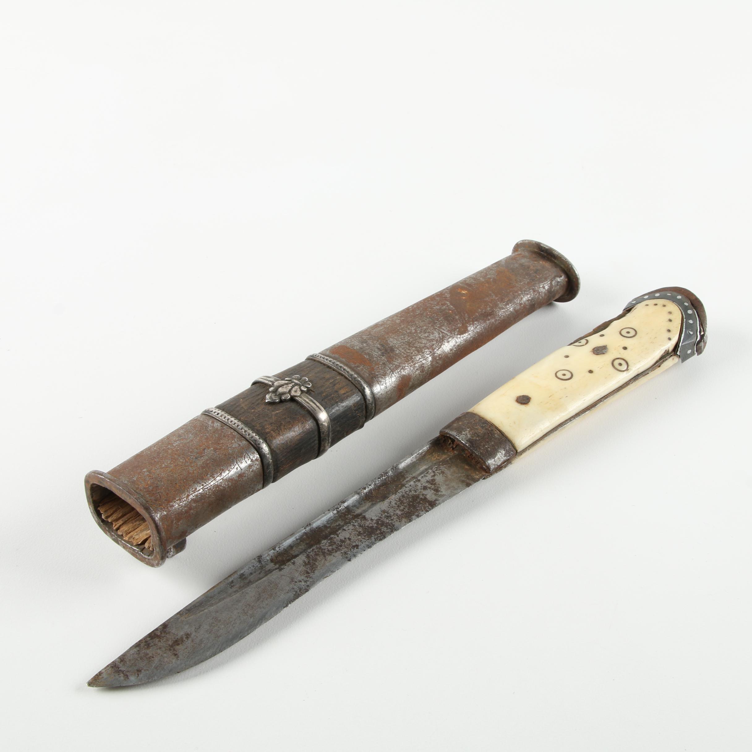 Tibetan Knife with Metal Scabbard