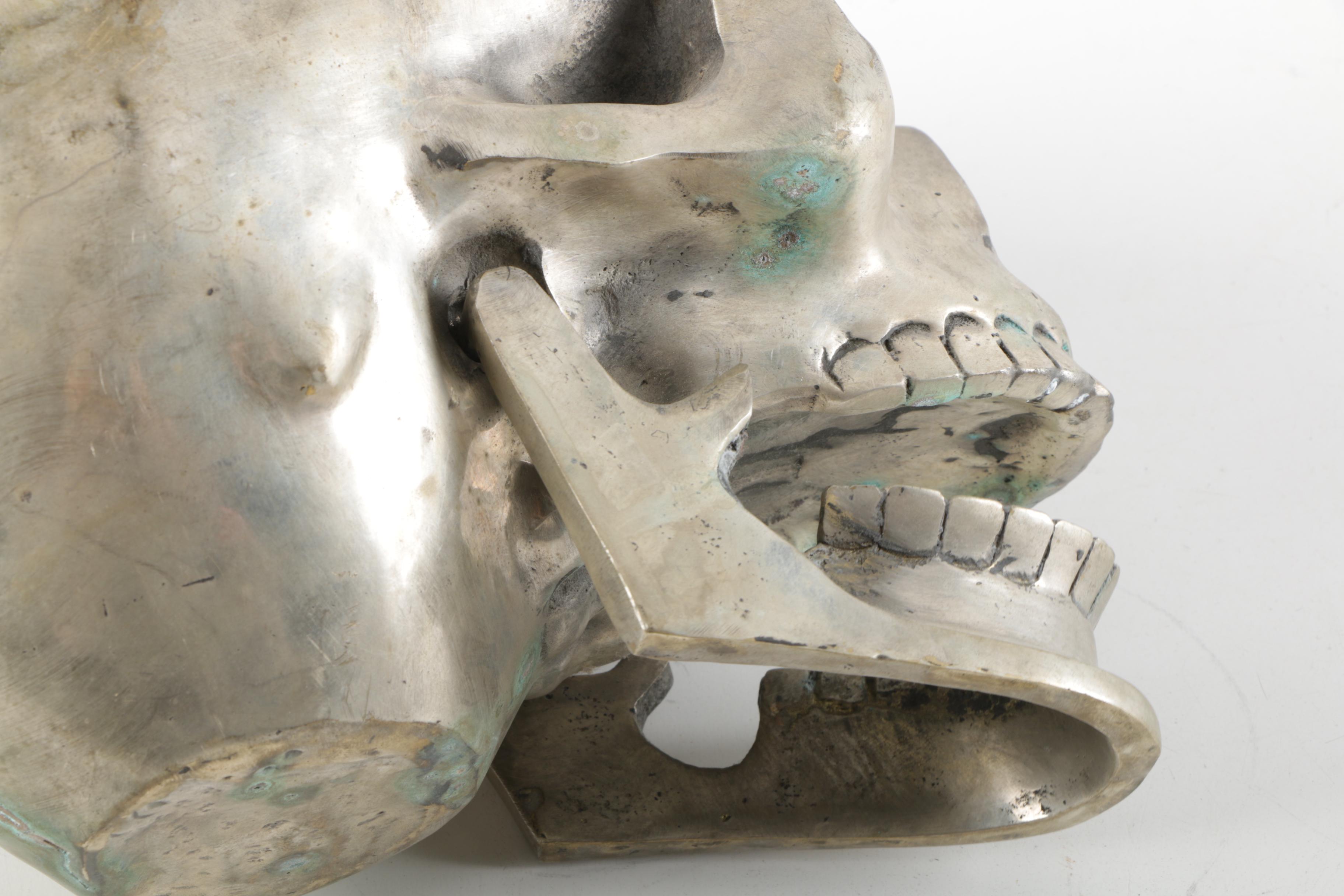 Antiqued Silver-Tone Skull