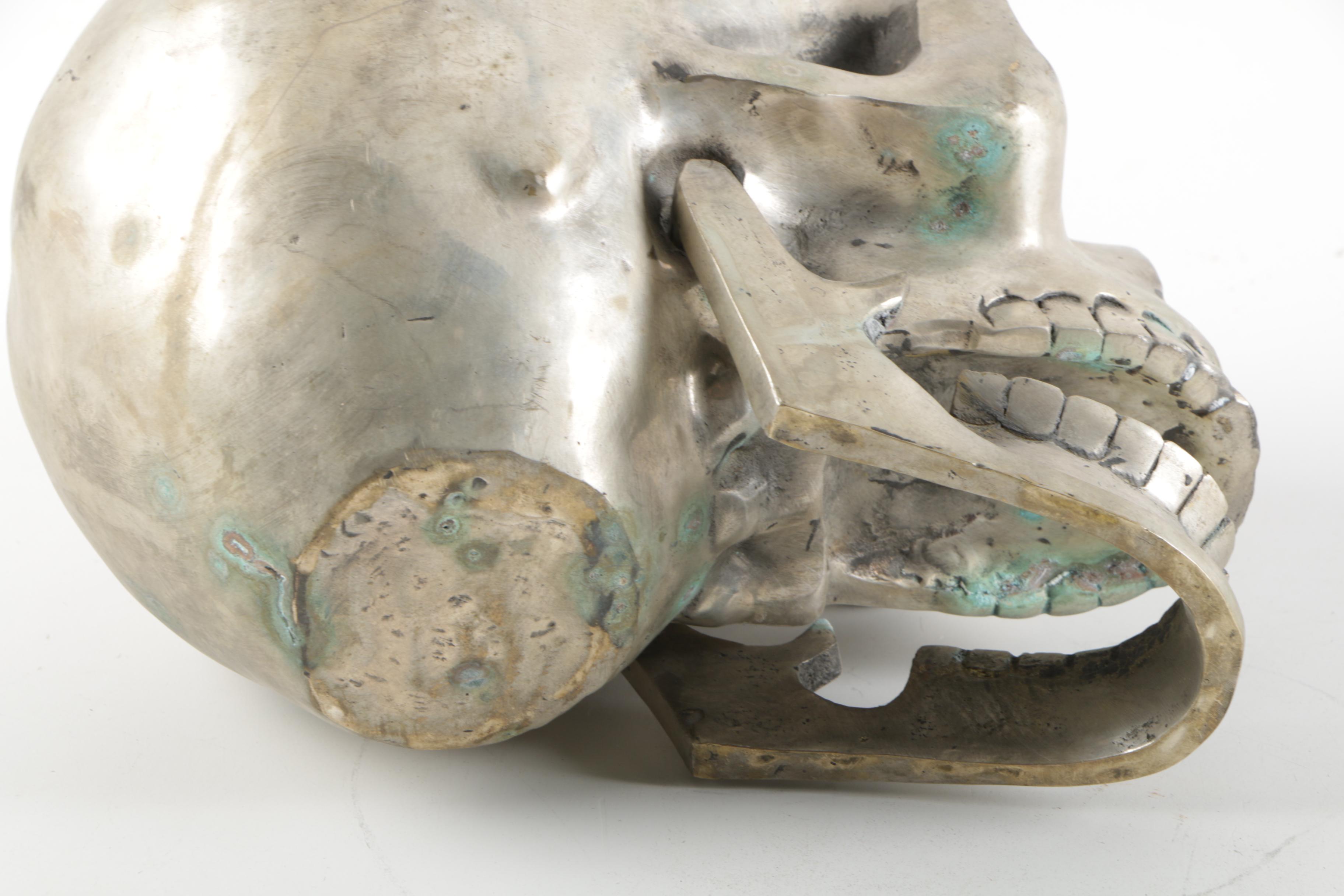 Antiqued Silver-Tone Skull