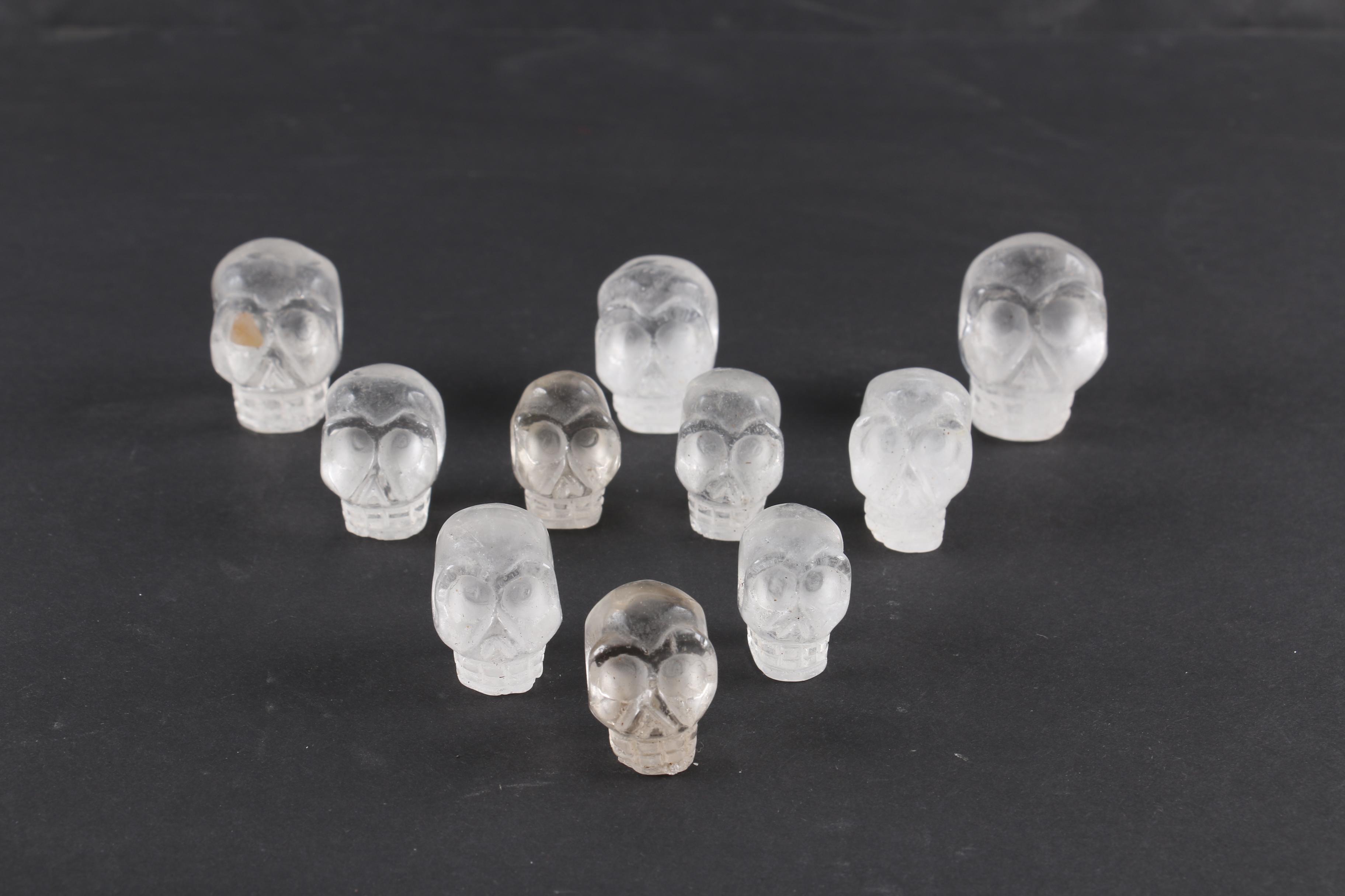 Carved Quartz Skull Figurines