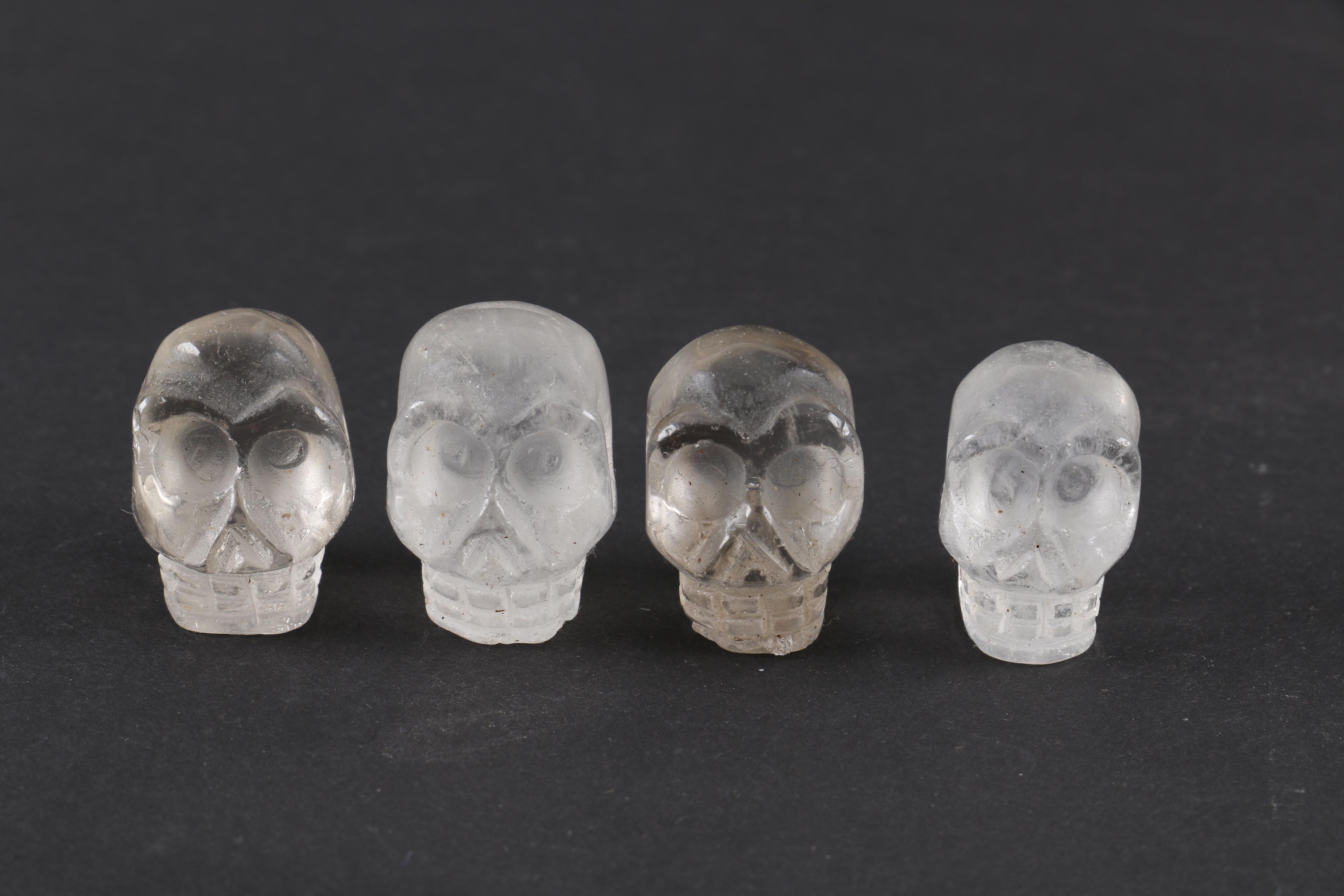 Carved Quartz Skull Figurines