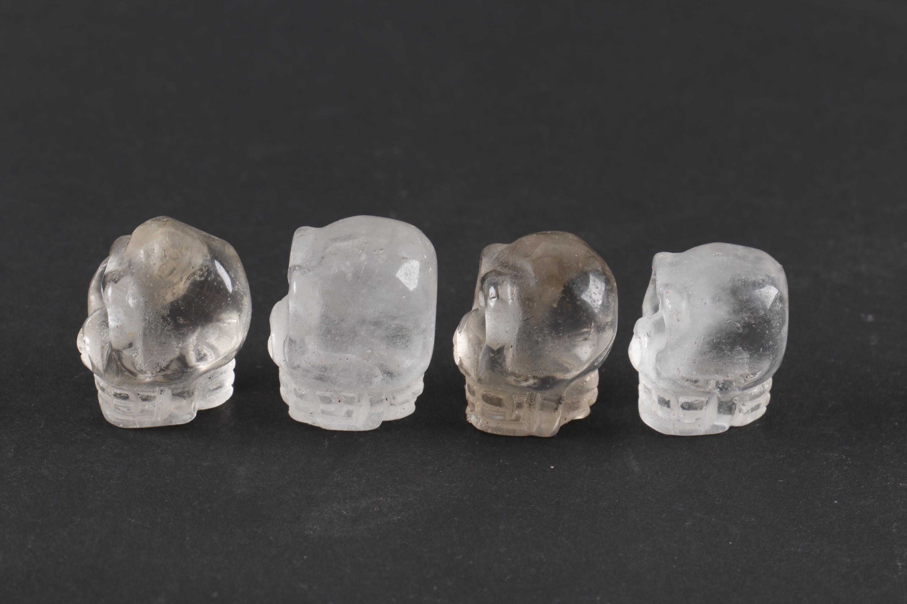Carved Quartz Skull Figurines
