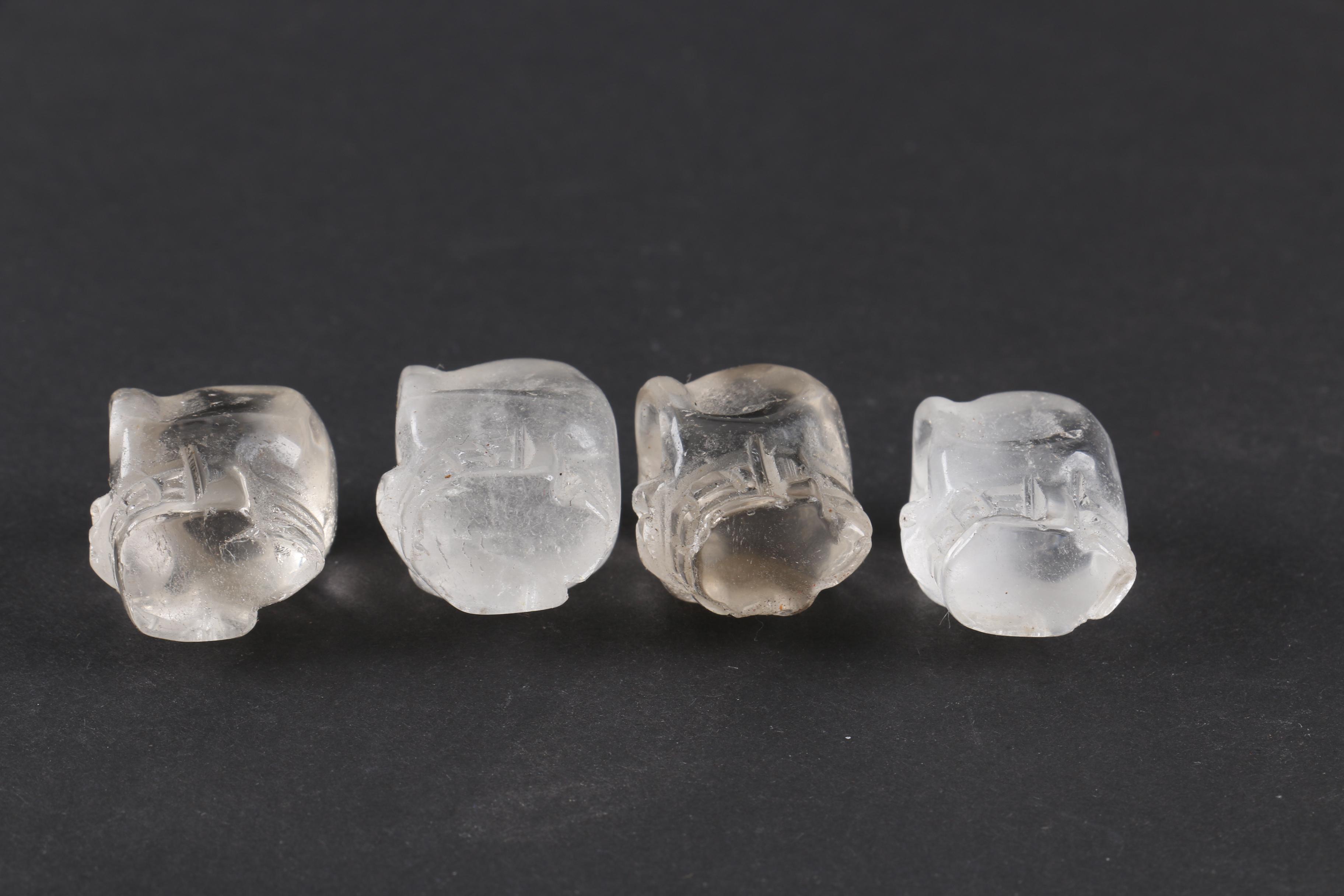 Carved Quartz Skull Figurines