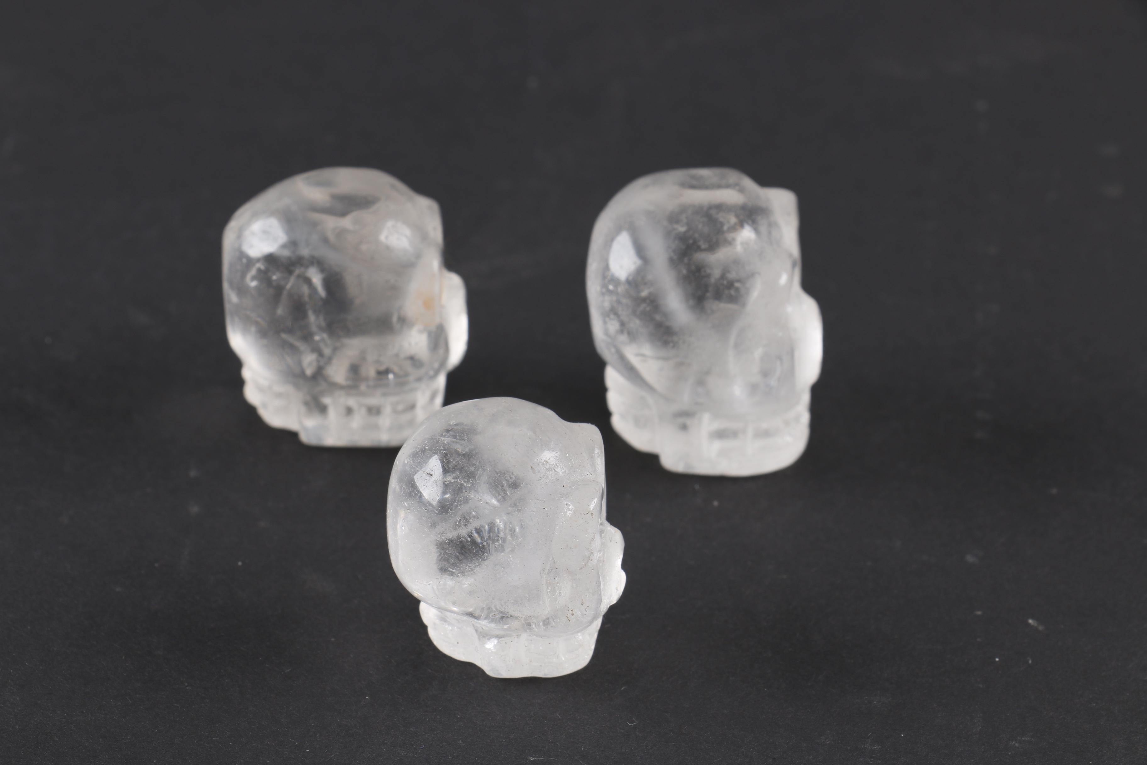 Carved Quartz Skull Figurines