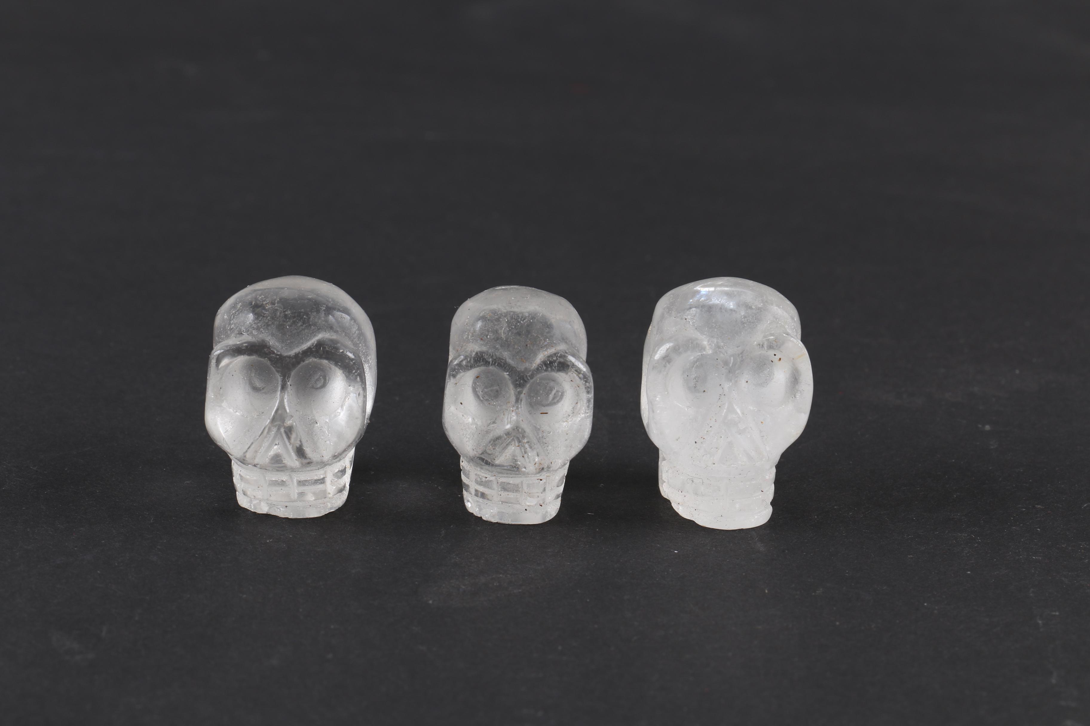 Carved Quartz Skull Figurines
