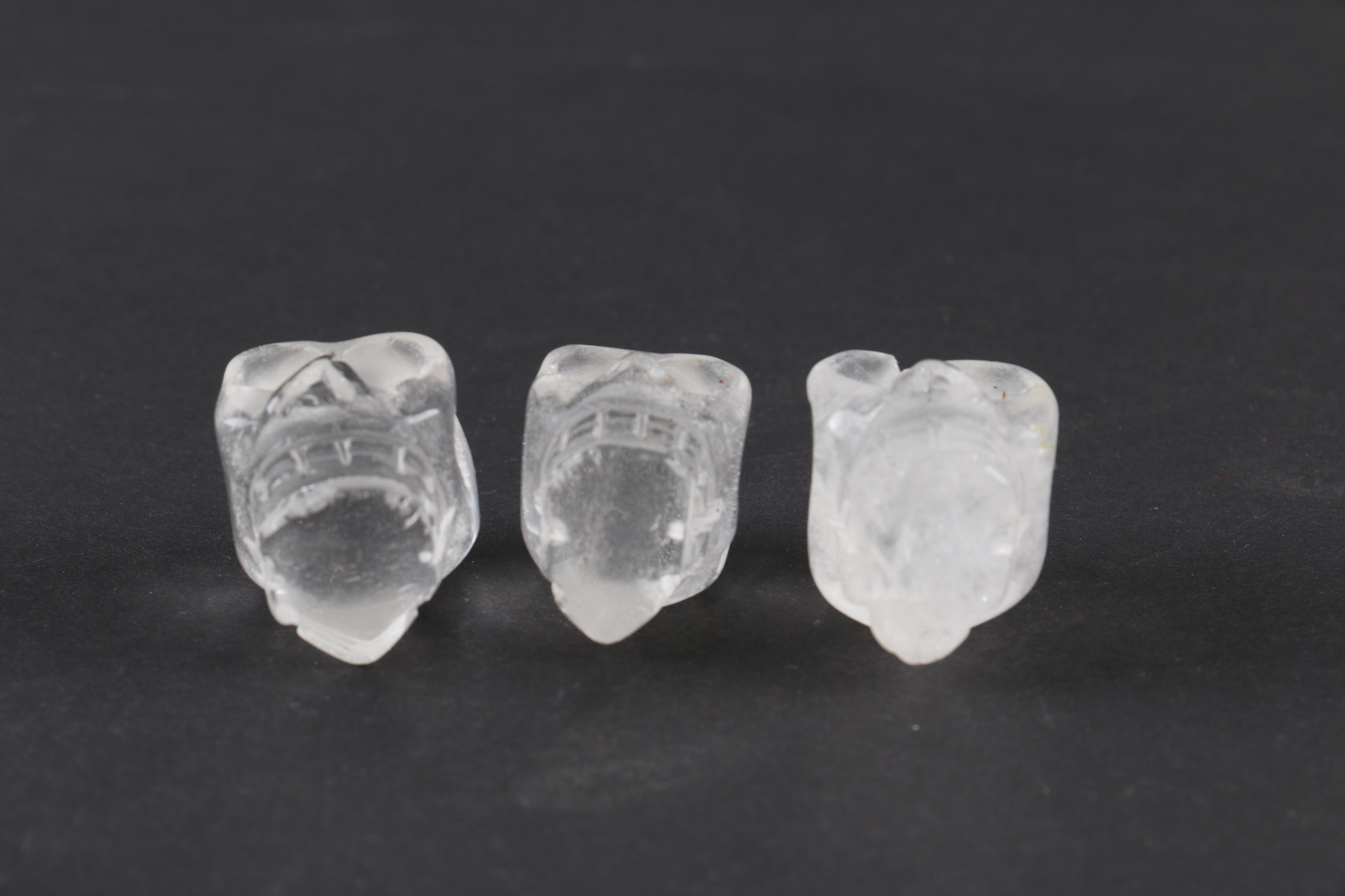 Carved Quartz Skull Figurines