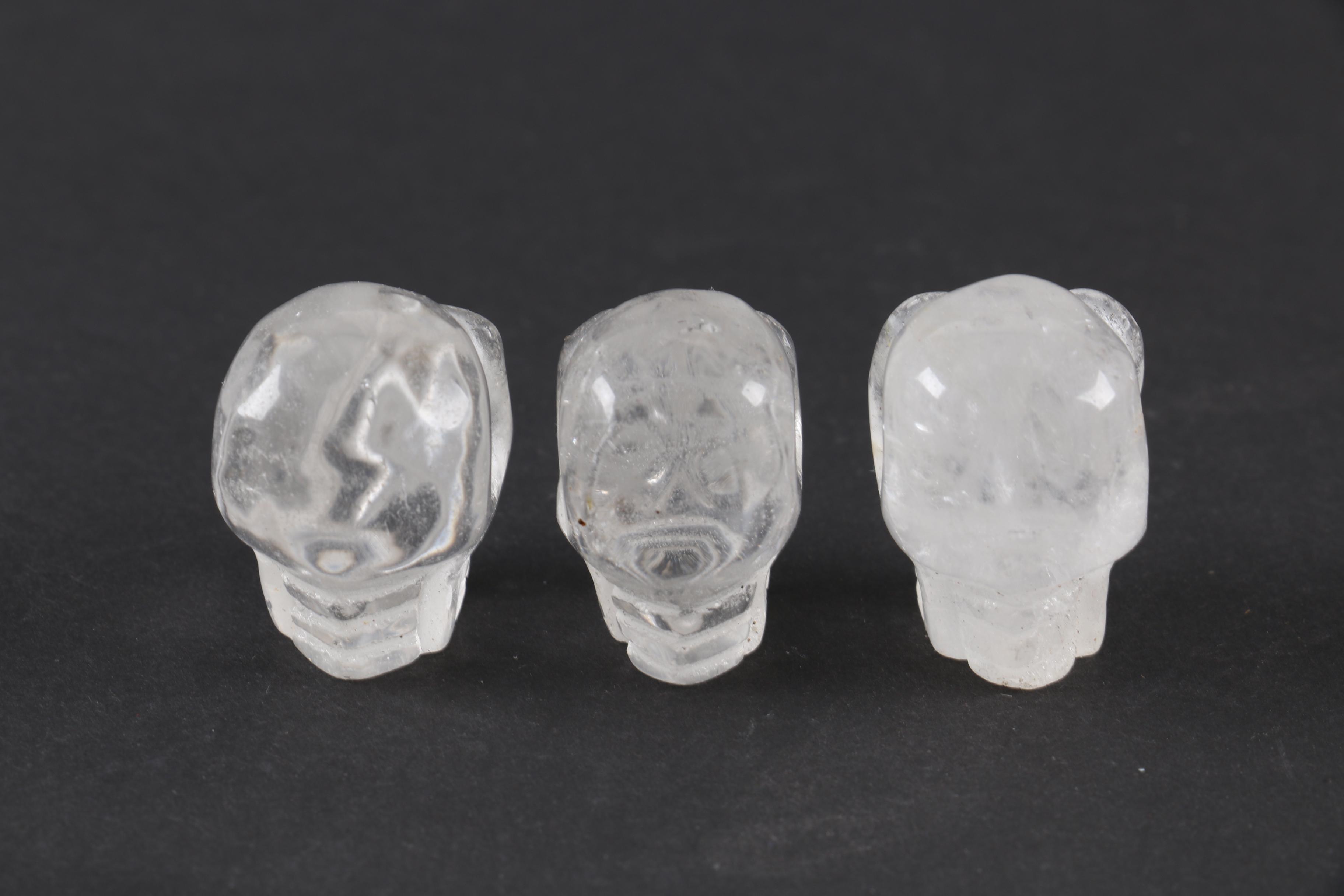 Carved Quartz Skull Figurines