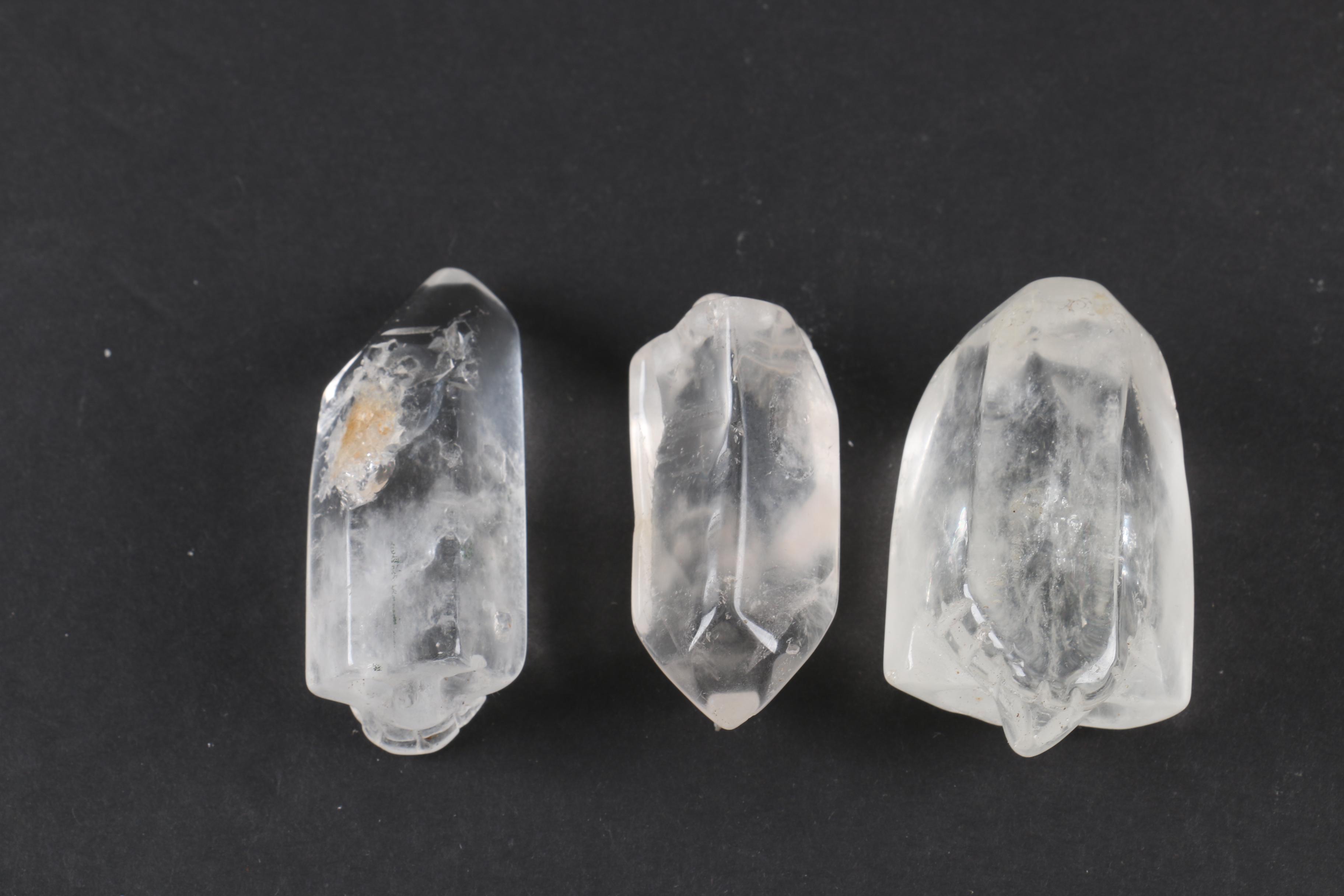 Quartz Crystals with Carved Skulls