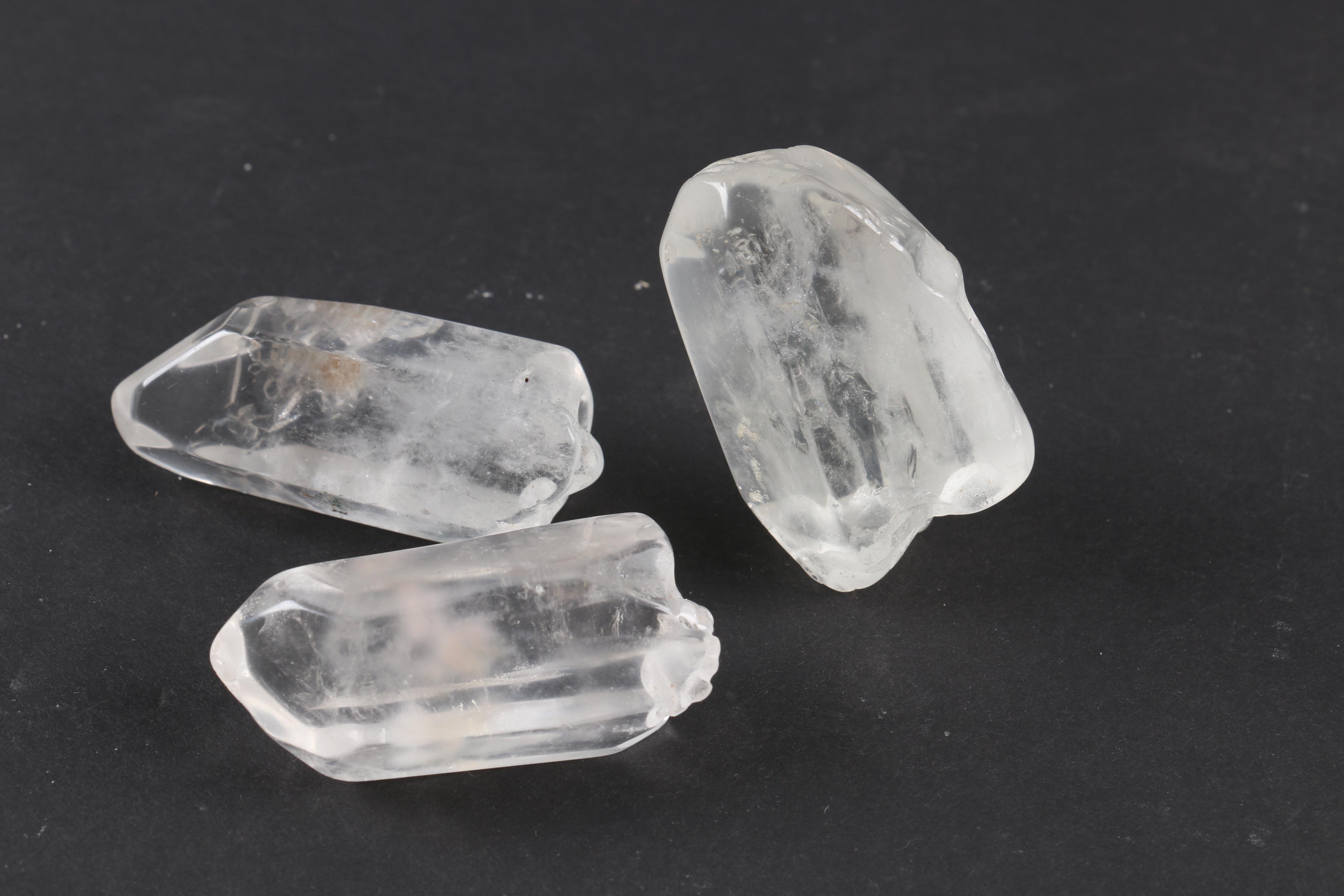 Quartz Crystals with Carved Skulls