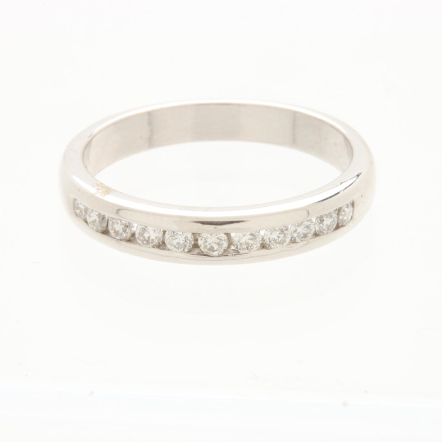 Platinum Channel Set Diamond Ring