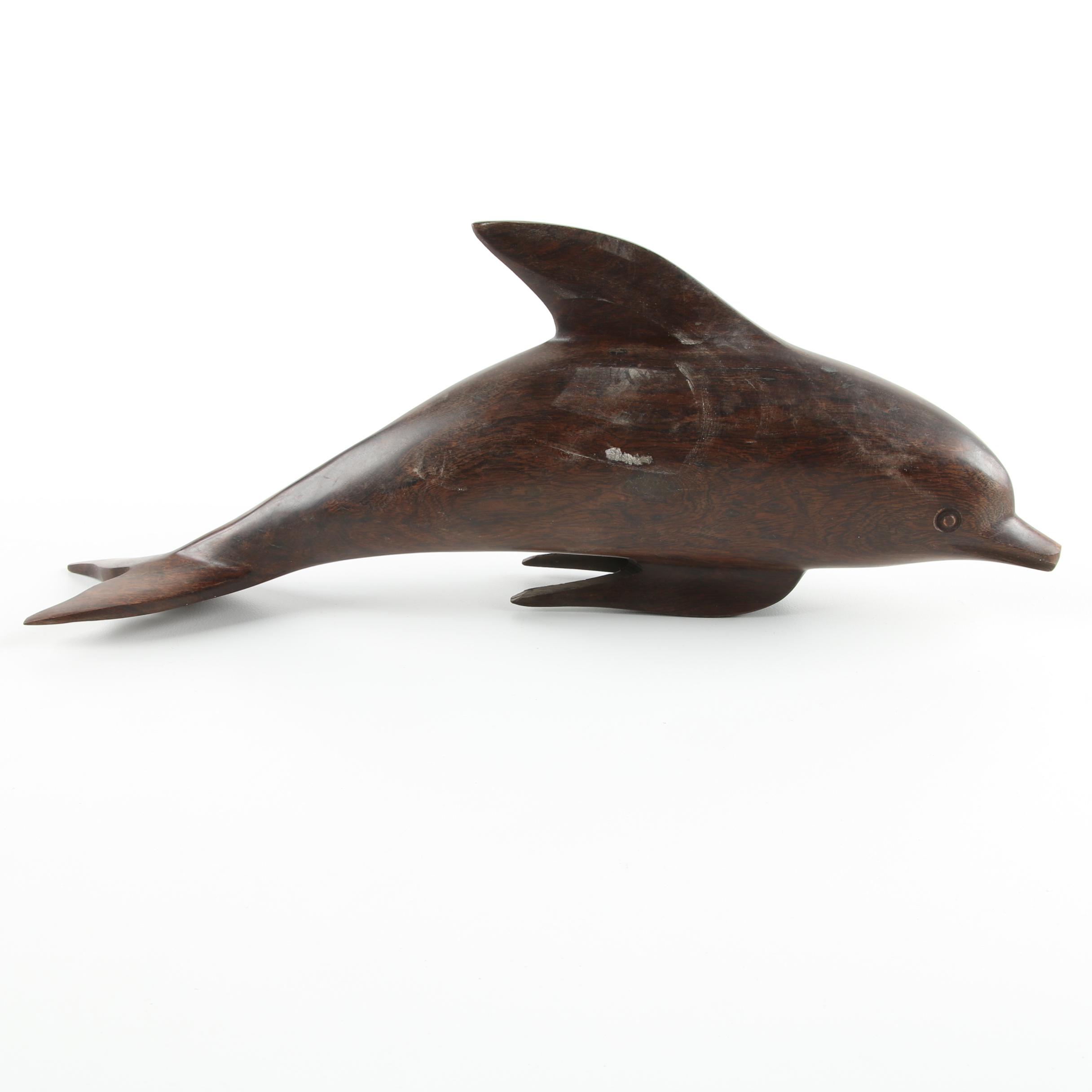 Carved Ironwood Dolphins