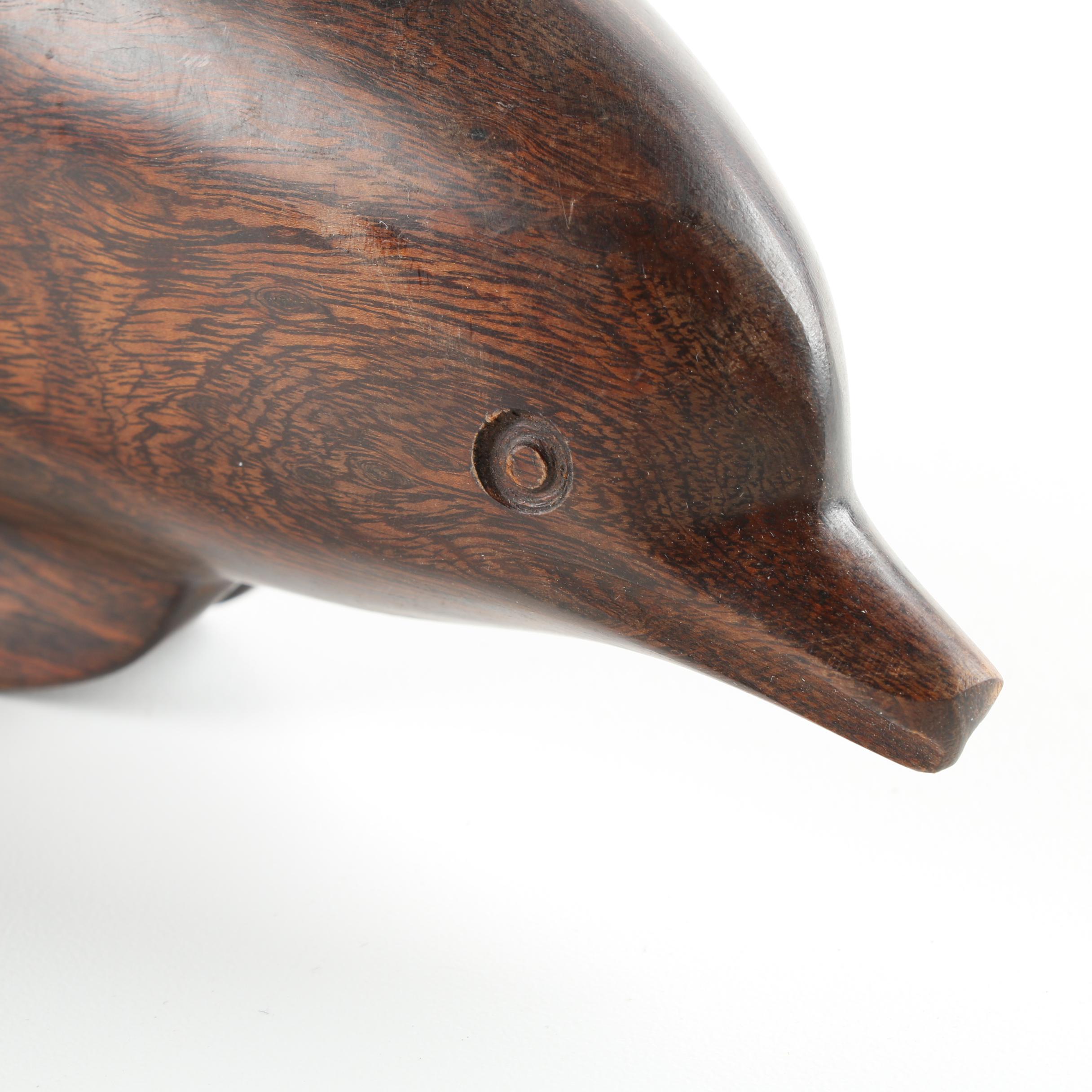 Carved Ironwood Dolphins
