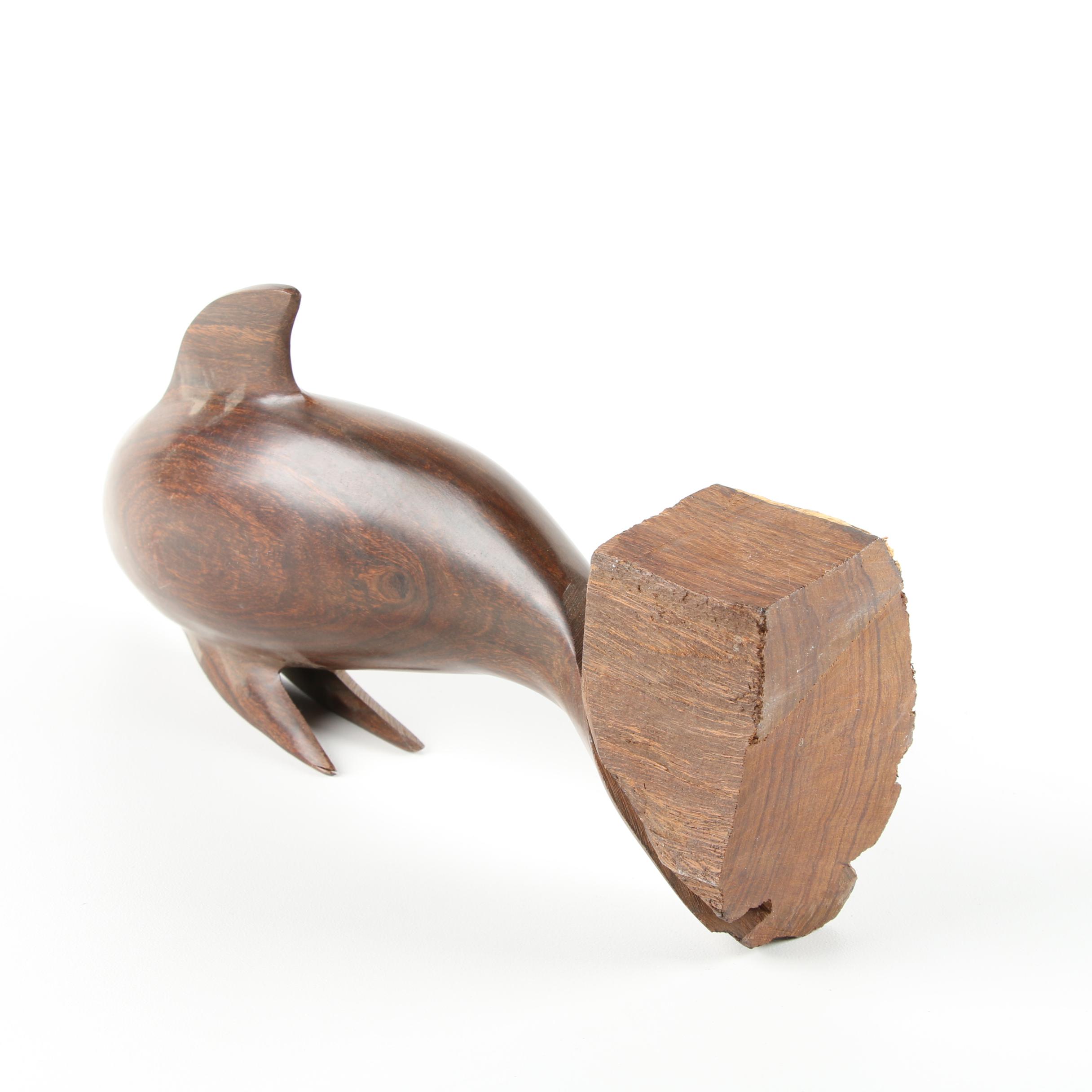 Carved Ironwood Dolphins