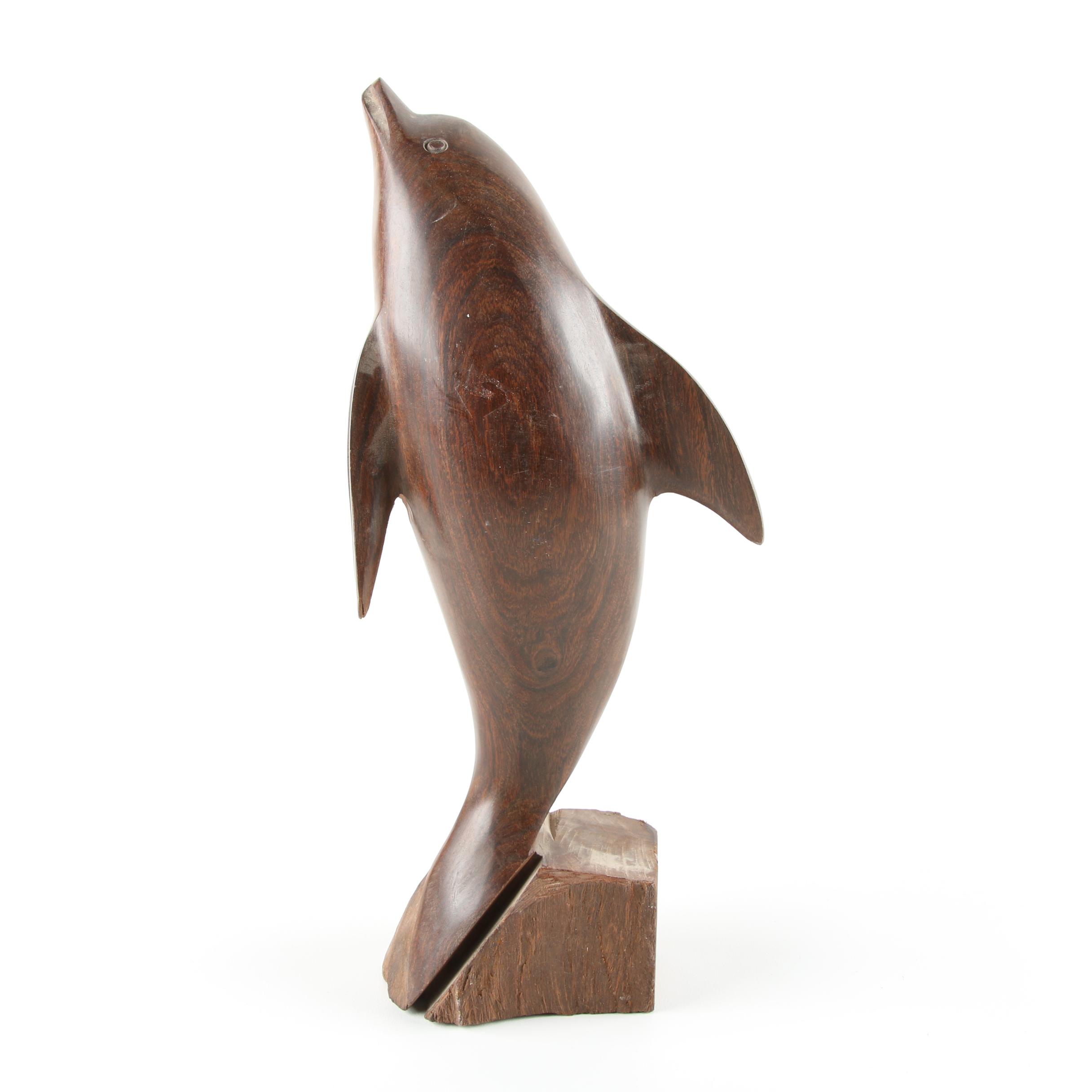 Carved Ironwood Dolphins