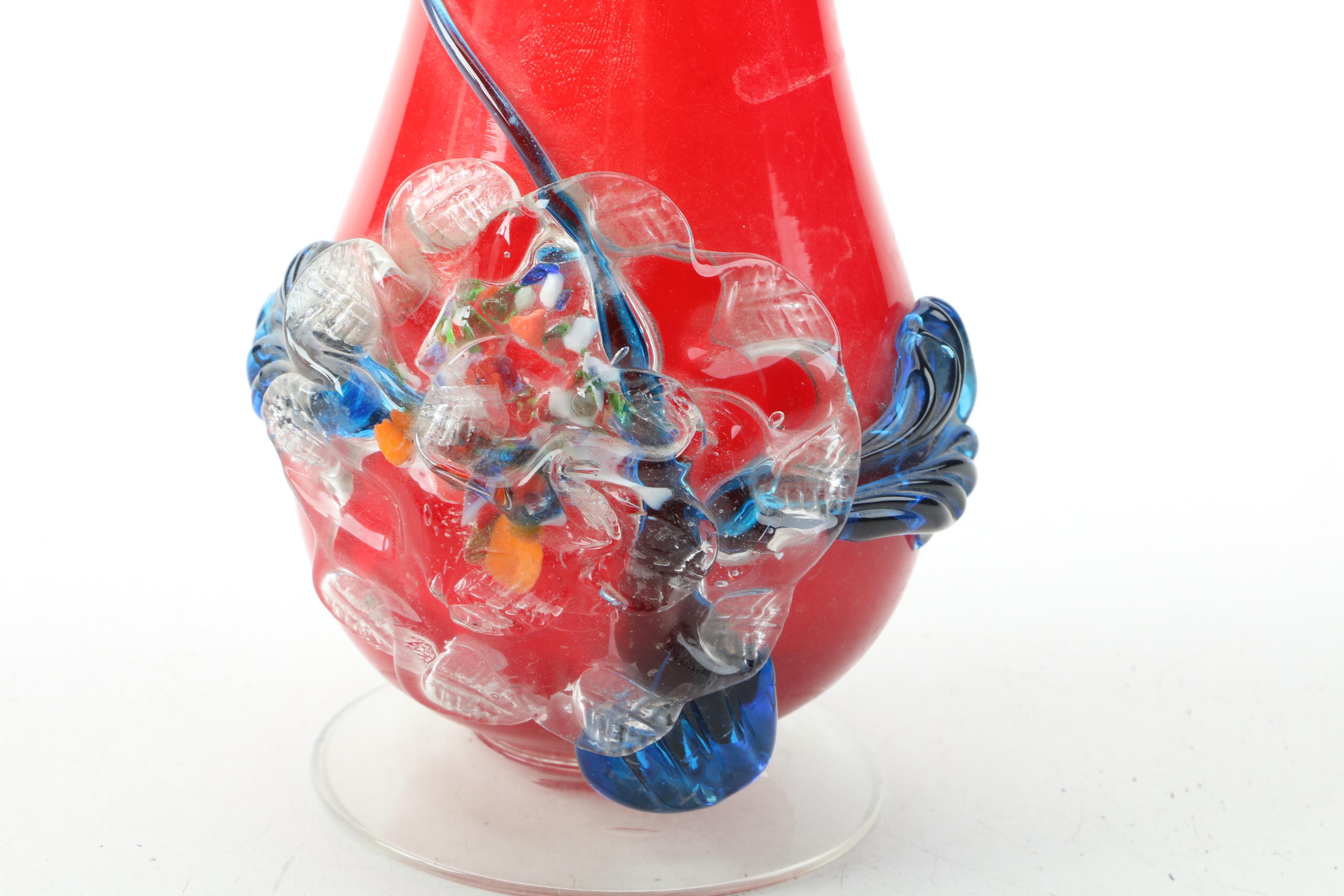 Pair of Vintage Murano Art Glass Vases