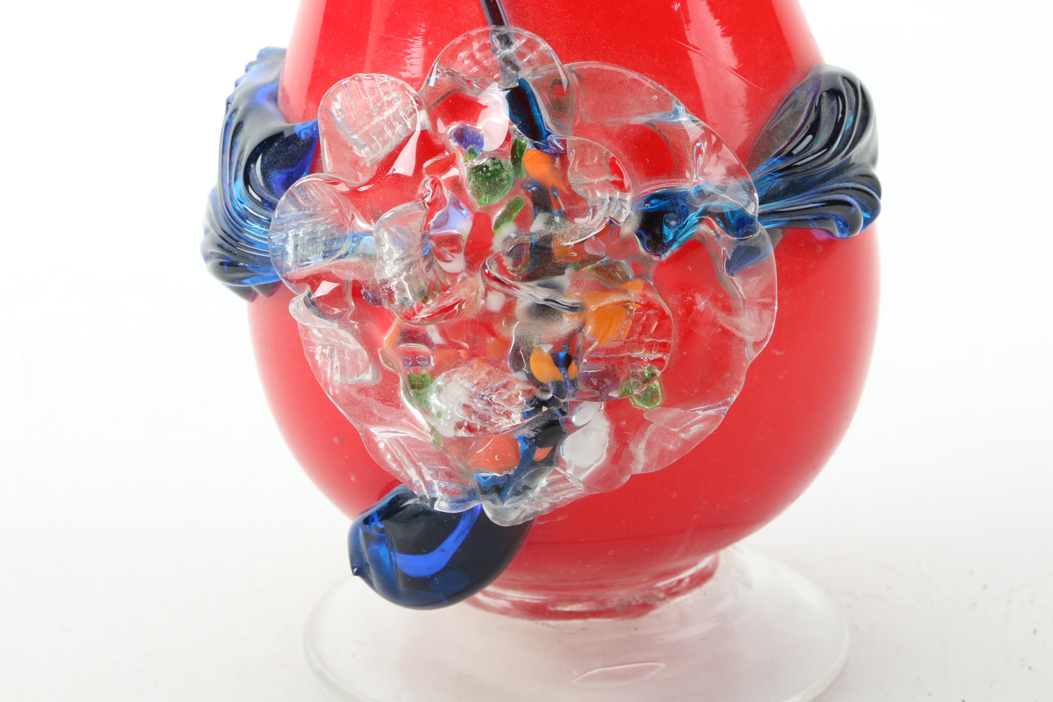 Pair of Vintage Murano Art Glass Vases