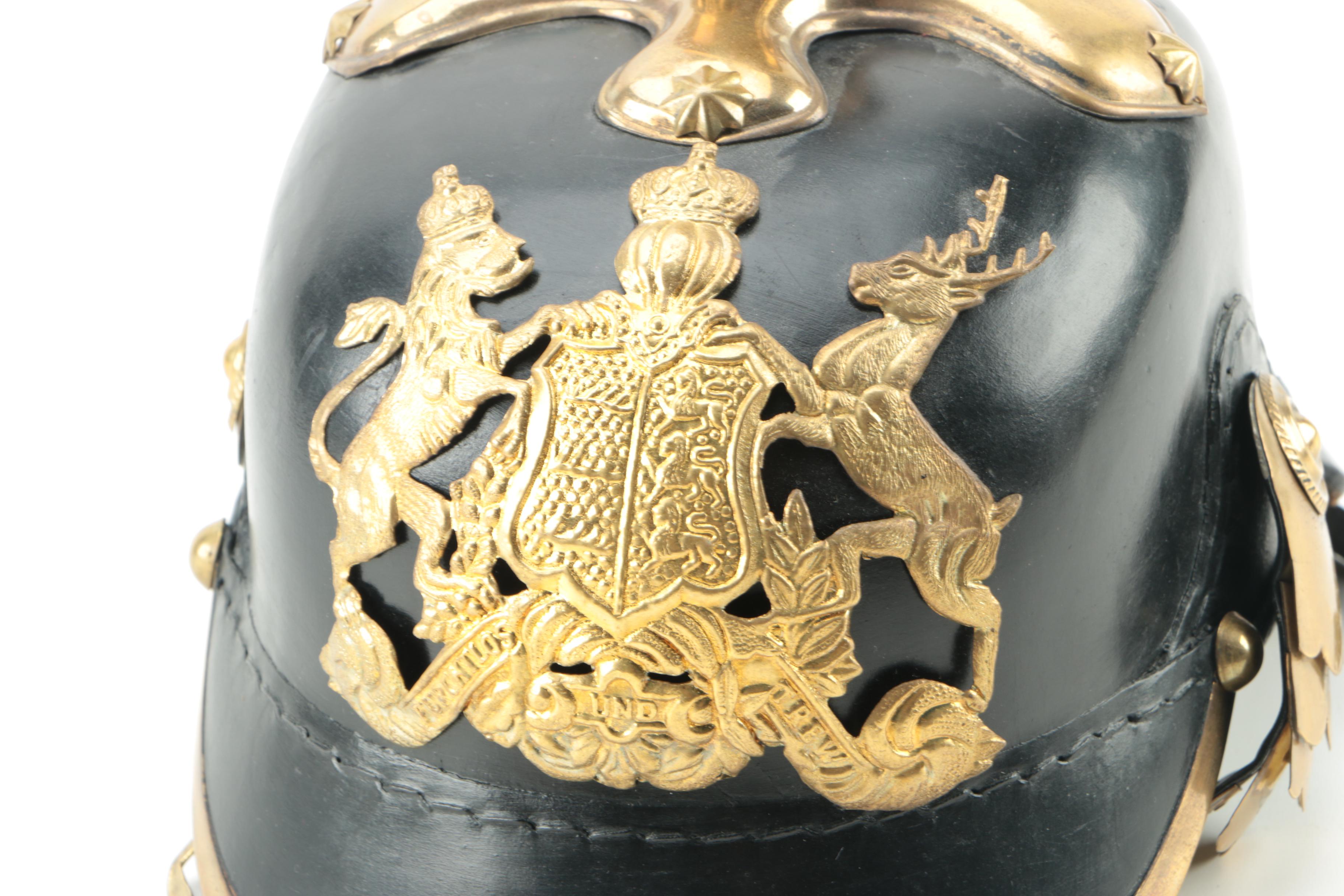 Reproduction WW1 Era Prussian Picklehaube Helmets with Stands