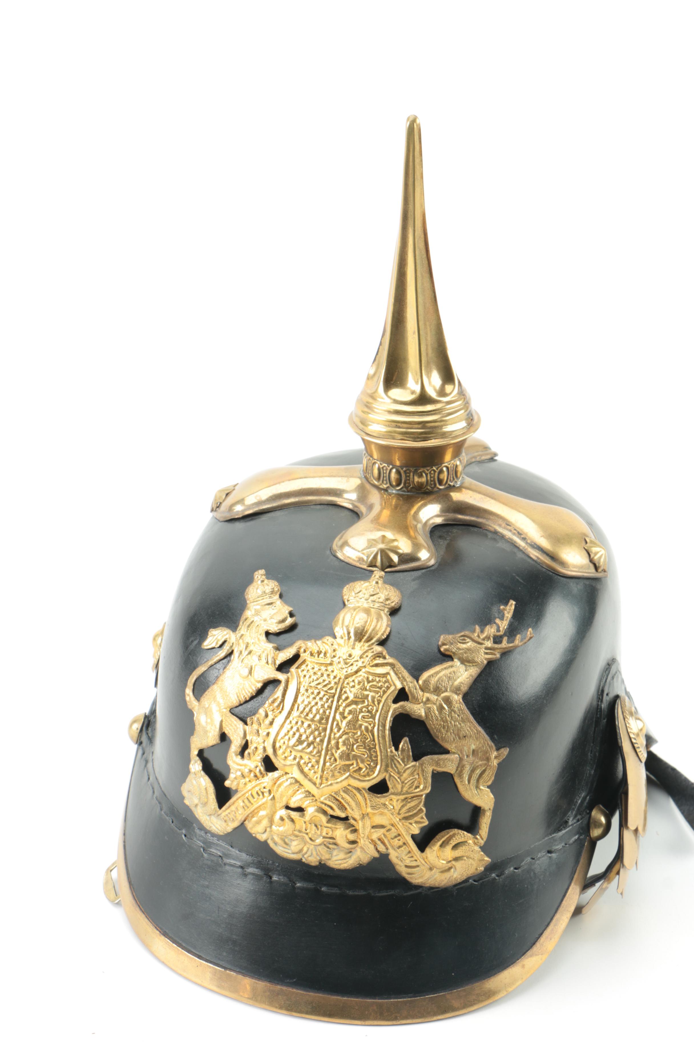 Reproduction WW1 Era Prussian Picklehaube Helmets with Stands