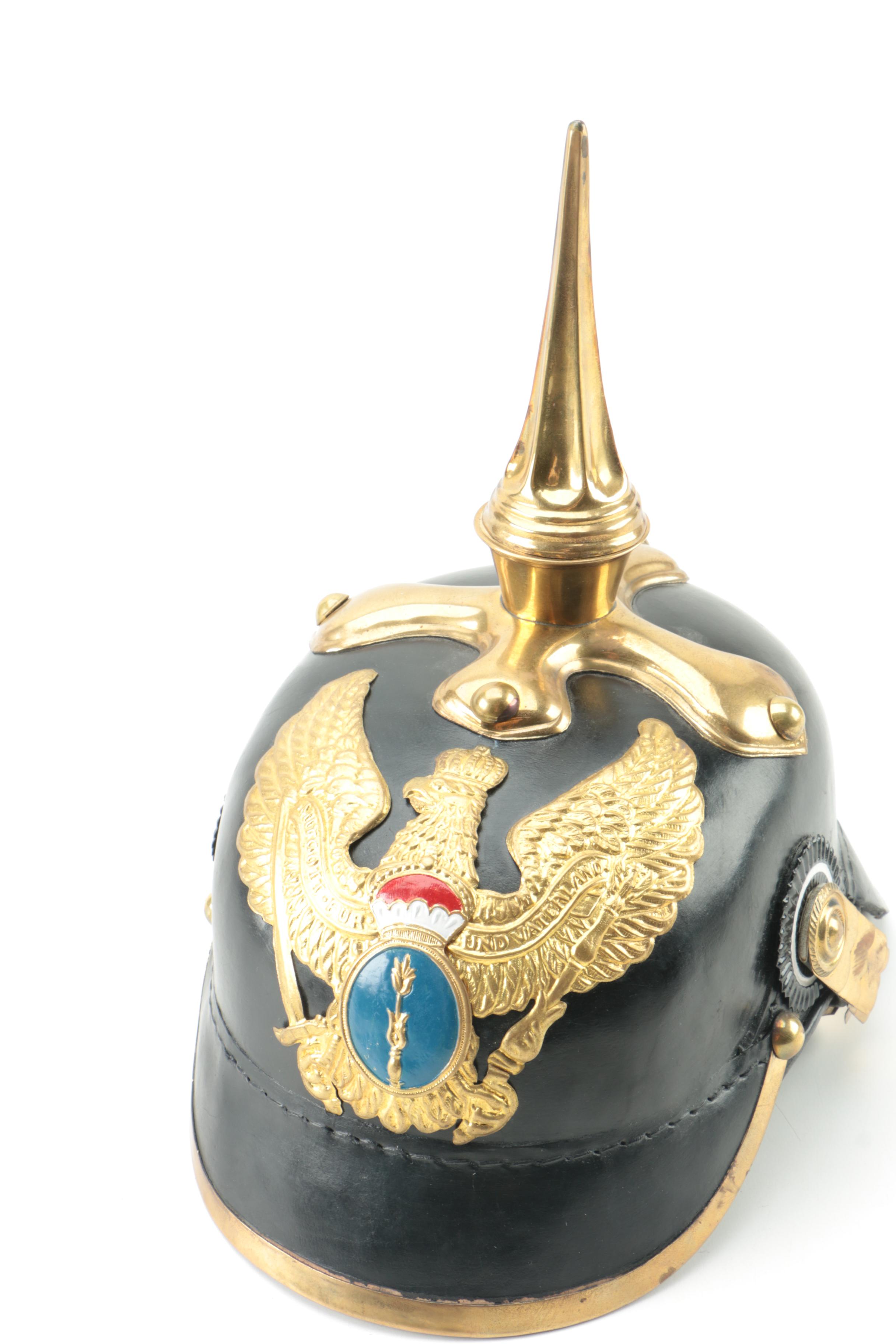 Reproduction WW1 Era Prussian Picklehaube Helmets with Stands