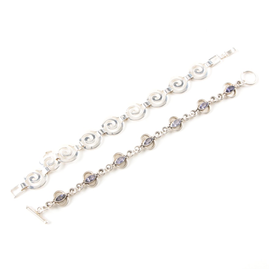 Selection of Sterling Silver Iolite Link Bracelets